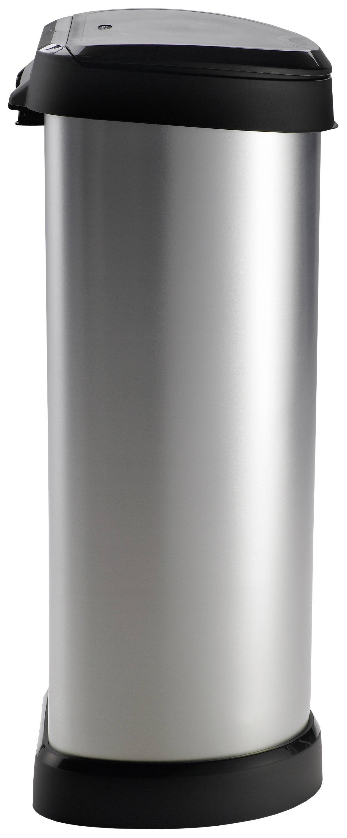 Curver DECO Bin 240641 Mülleimer 40l (B x H x T) 335 x 685 x 285mm Silber, Schwarz 1St.
