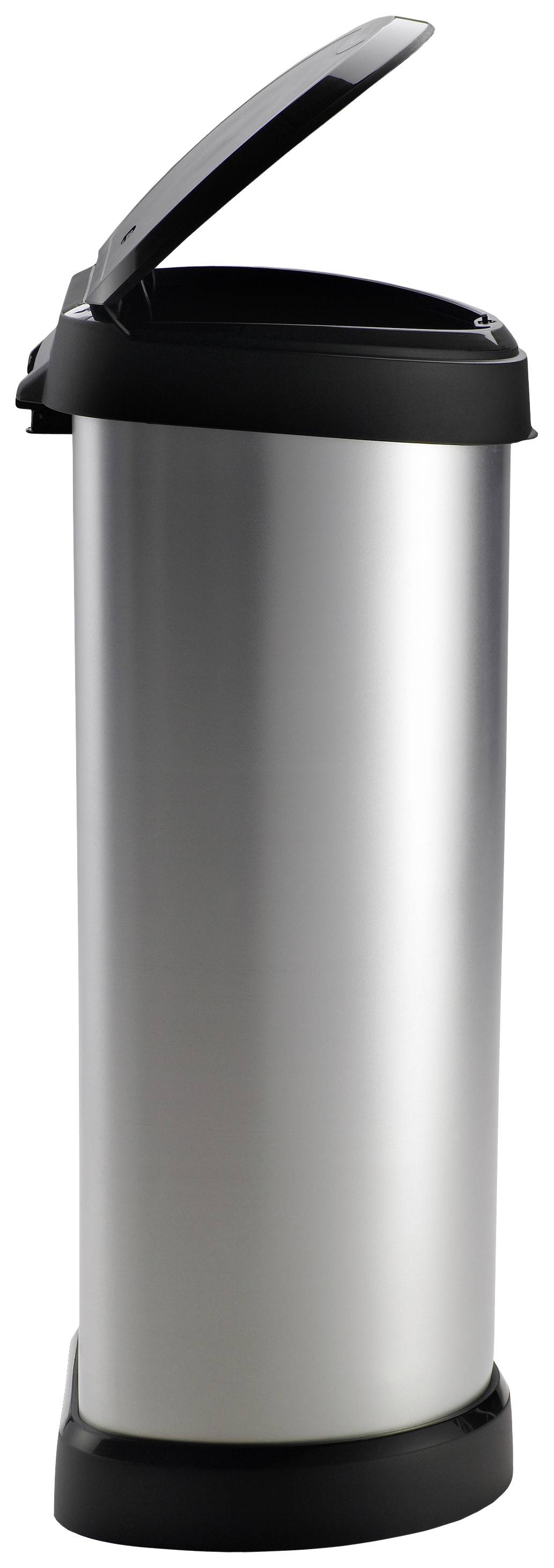 Curver DECO Bin 240641 Mülleimer 40l (B x H x T) 335 x 685 x 285mm Silber, Schwarz 1St.