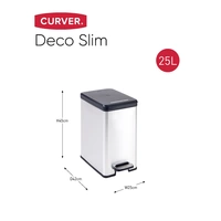Curver DECO Bin 240639 Mülleimer 25l (B x H x T) 250 x 450 x 420mm Silber, Schwarz 1St. Curver DECO Bin 240639 Mülleimer 25l (B x H x T) 250 x 450 x 420mm Silber, Schwarz 1St.