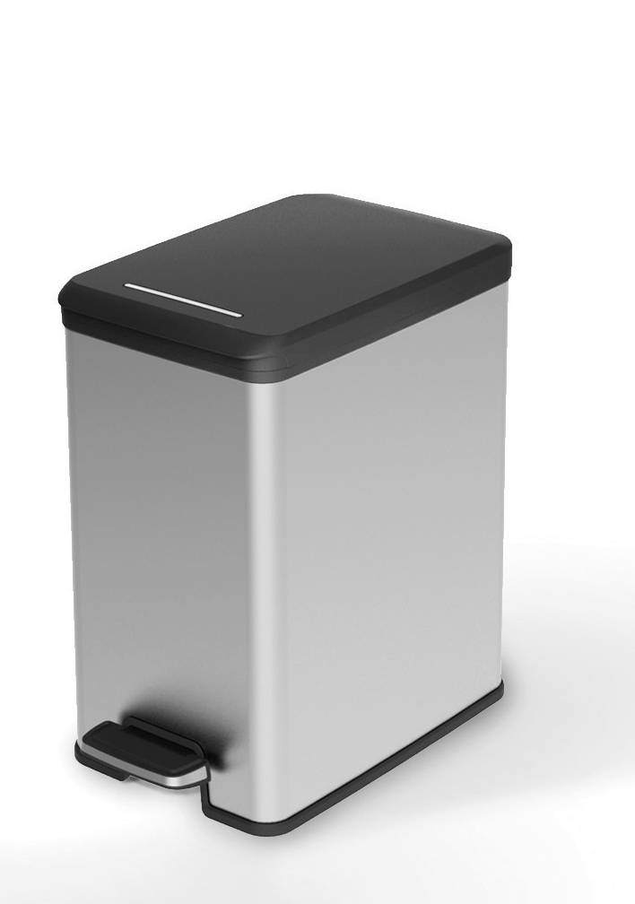 Curver DECO Bin 240639 Mülleimer 25l (B x H x T) 250 x 450 x 420mm Silber, Schwarz 1St.