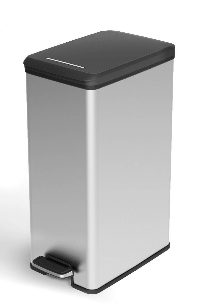 Curver DECO Bin 240640 Mülleimer 40l (B x H x T) 250 x 610 x 420mm Silber, Schwarz 1St.