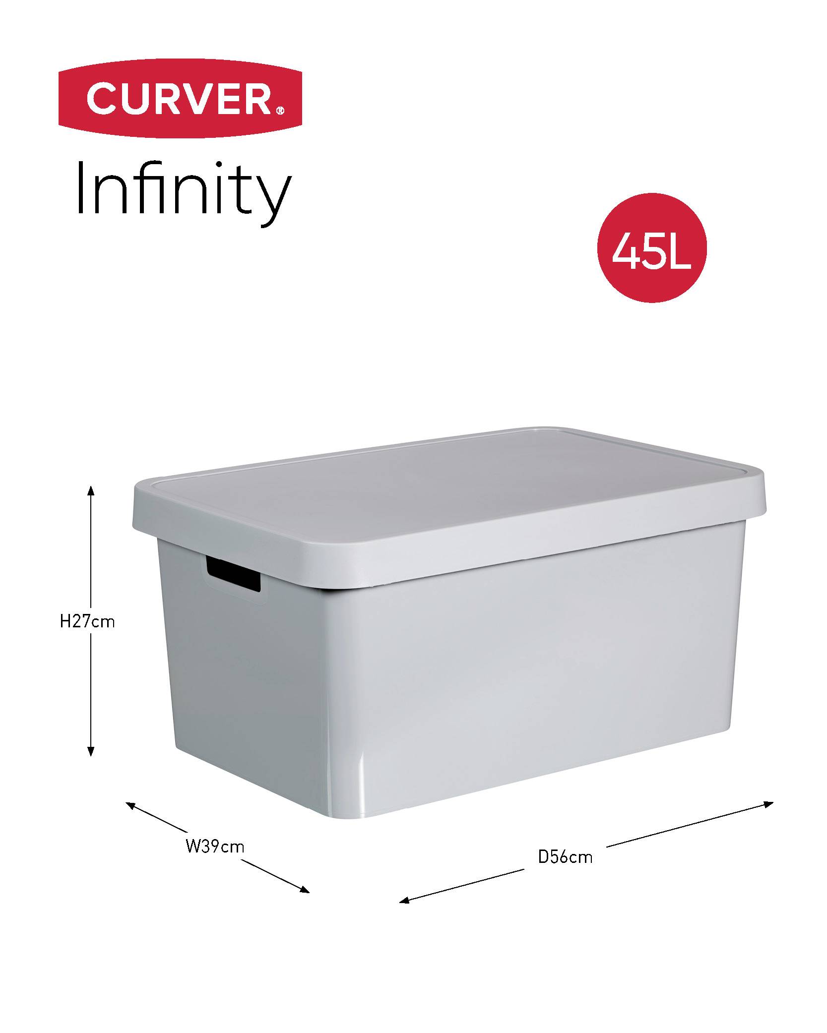 Curver 240659 Kunststoffbox INFINITY (B x H x T) 560 x 270 x 390mm Grau 3St.
