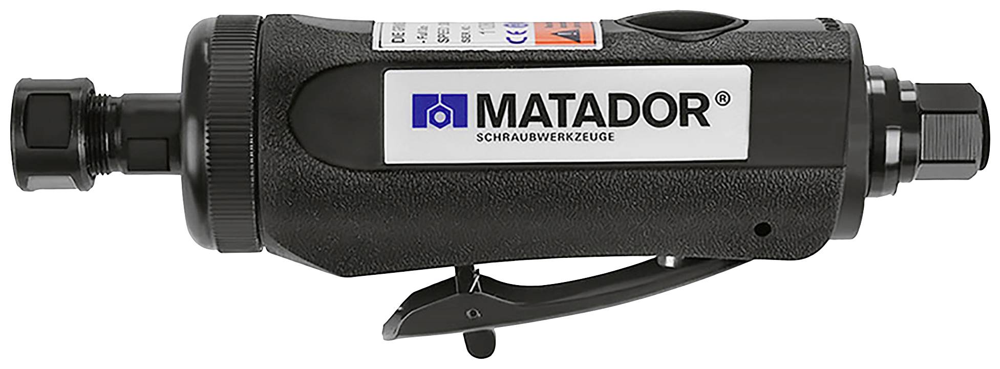 Schwarzer Druckluft-Schrauber der Marke 'Matador' mit mattem Finish und Bedienhebel.