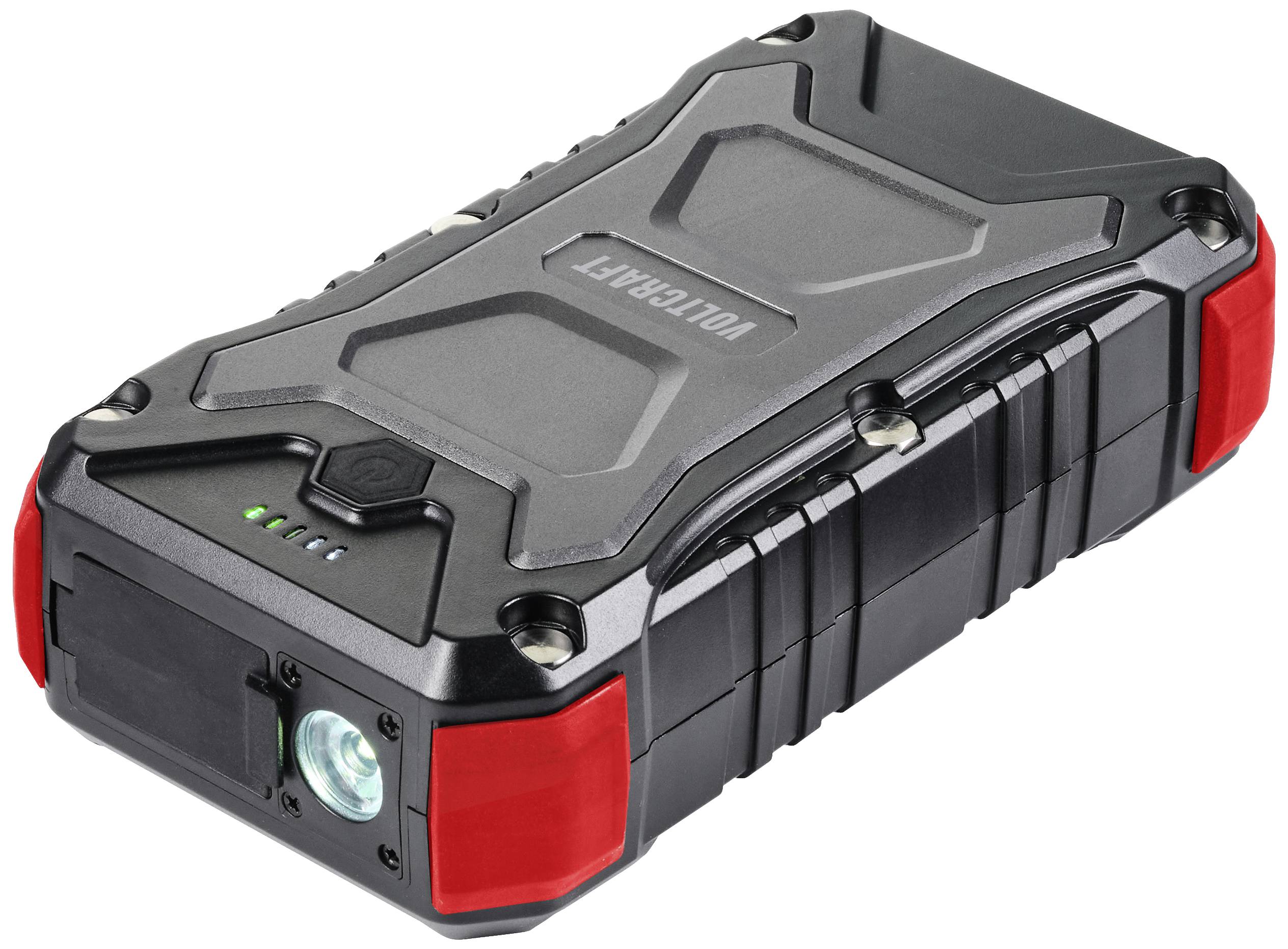 VOLTCRAFT VC PB PD65W Rugged Powerbank 30000 mAh USB PD 3.0 Li-Ion Schwarz-Rot LED Taschenlampe, Statusanzeige, Outdoor