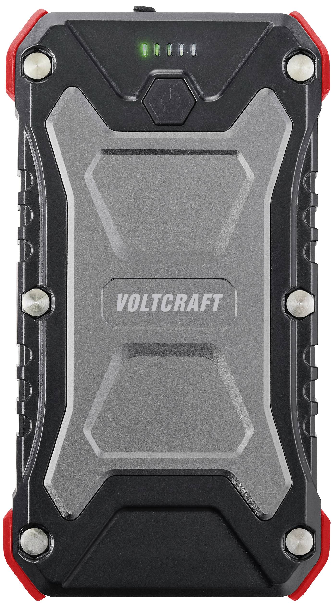 VOLTCRAFT VC PB PD65W Rugged Powerbank 30000 mAh USB PD 3.0 Li-Ion Schwarz-Rot LED Taschenlampe, Statusanzeige, Outdoor
