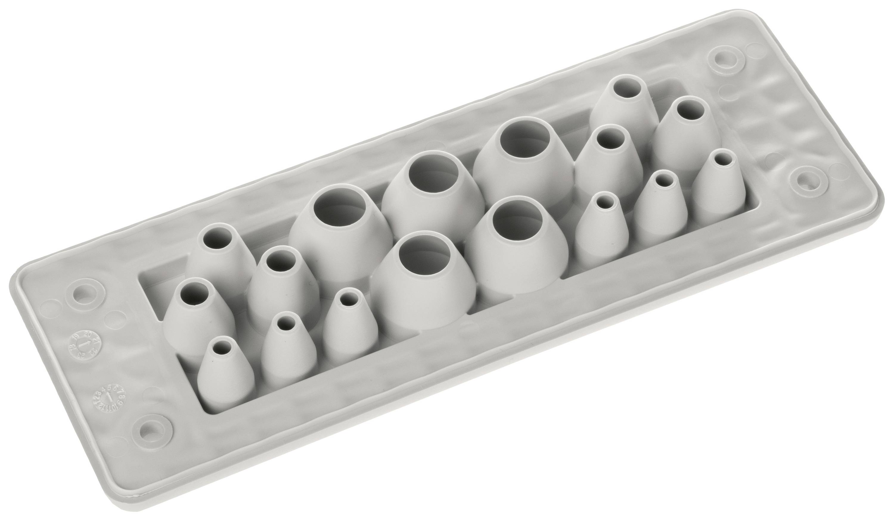 Trelleborg MH-24 F 17-2 LIGHT GREY UL94 V-0 IP65 | TPE | Screw Durchführungsplatte TPE Grau 1St.