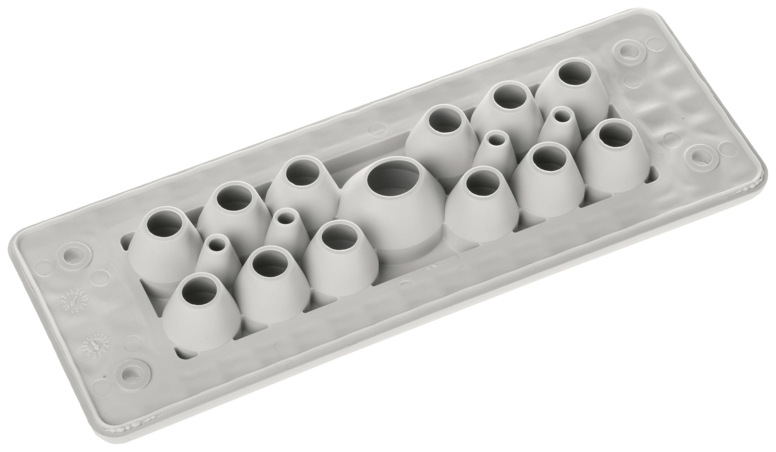 Trelleborg MH-24 F 17-3 LIGHT GREY UL94 V-0 IP65 | TPE | Screw Durchführungsplatte TPE Grau 1St.