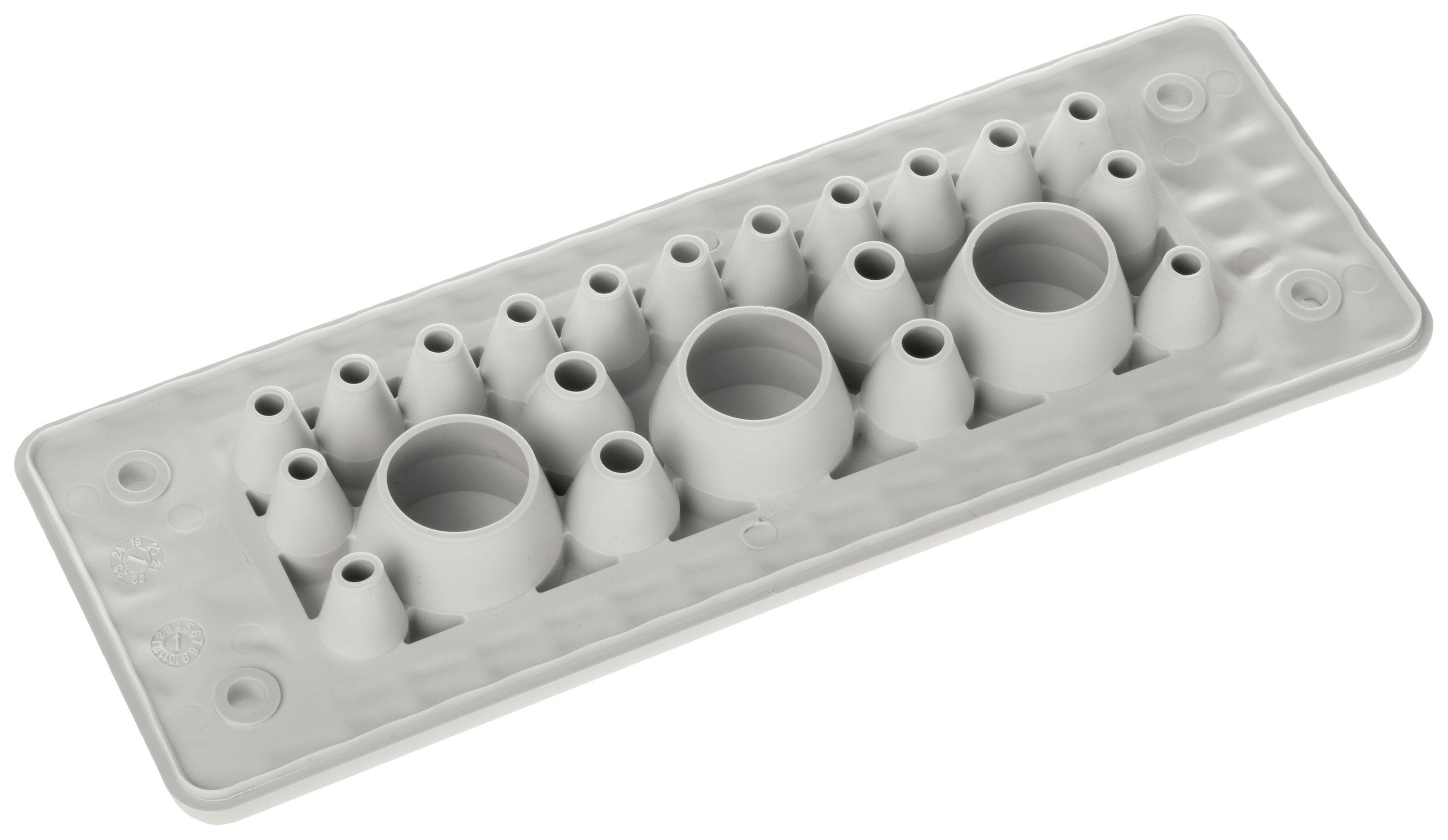Trelleborg MH-24 F 22-1 LIGHT GREY UL94 V-0 IP65 | TPE | Screw Durchführungsplatte TPE Grau 1St.