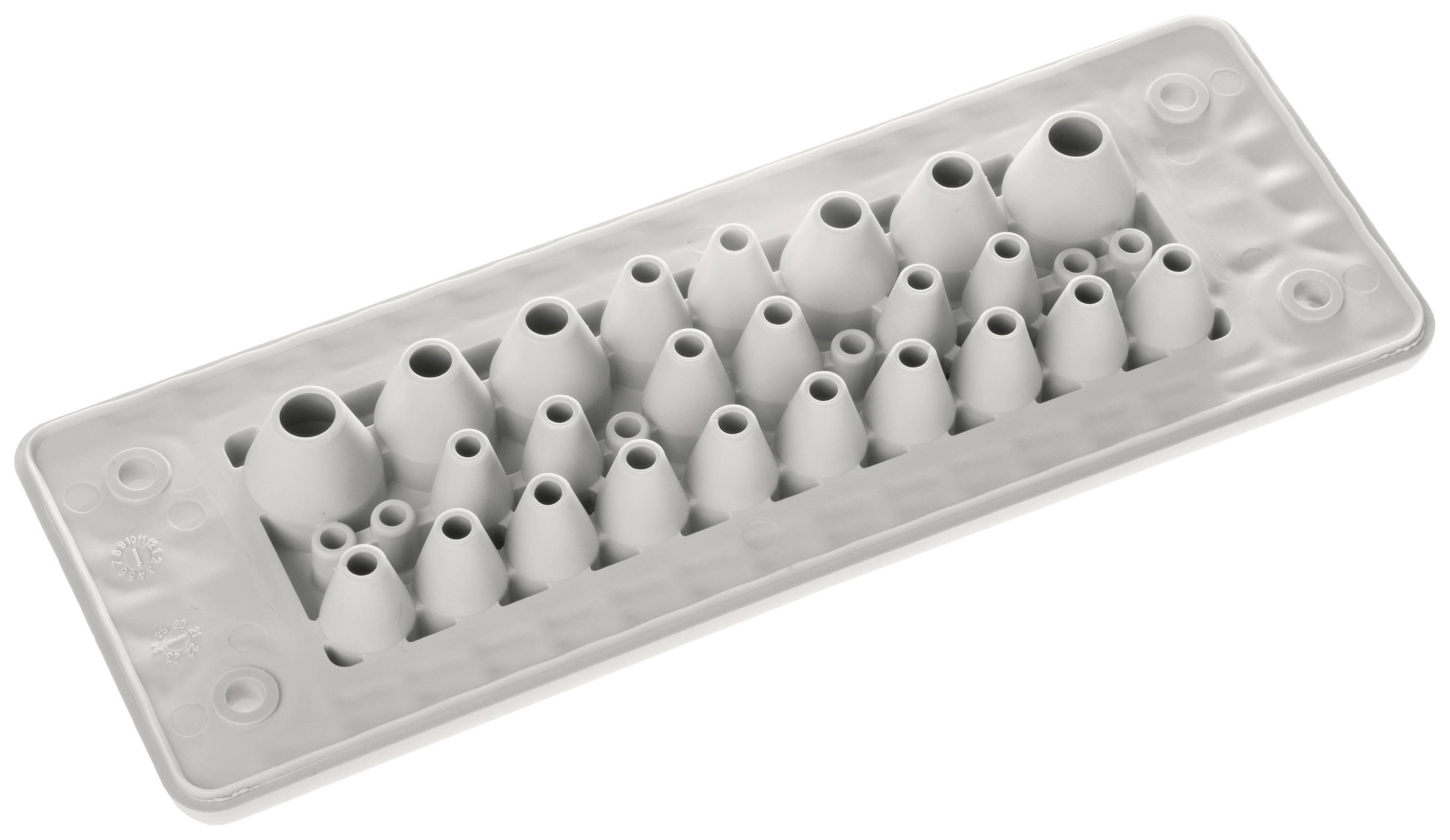 Trelleborg MH-24 F 30-3 LIGHT GREY UL94 V-0 IP65 | TPE | Screw Durchführungsplatte TPE Grau 1St.