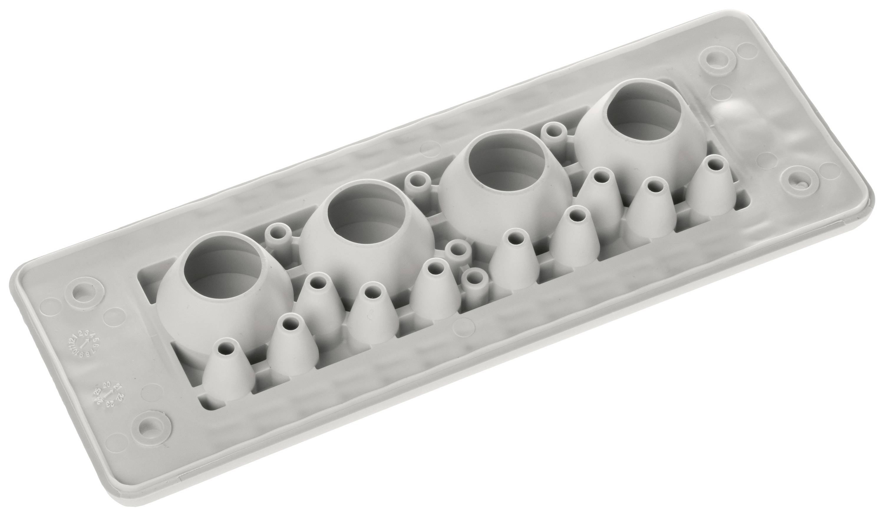 Trelleborg MH-24 F 19-1 LIGHT GREY UL94 V-0 IP65 | TPE | Screw Durchführungsplatte TPE Grau 1St.