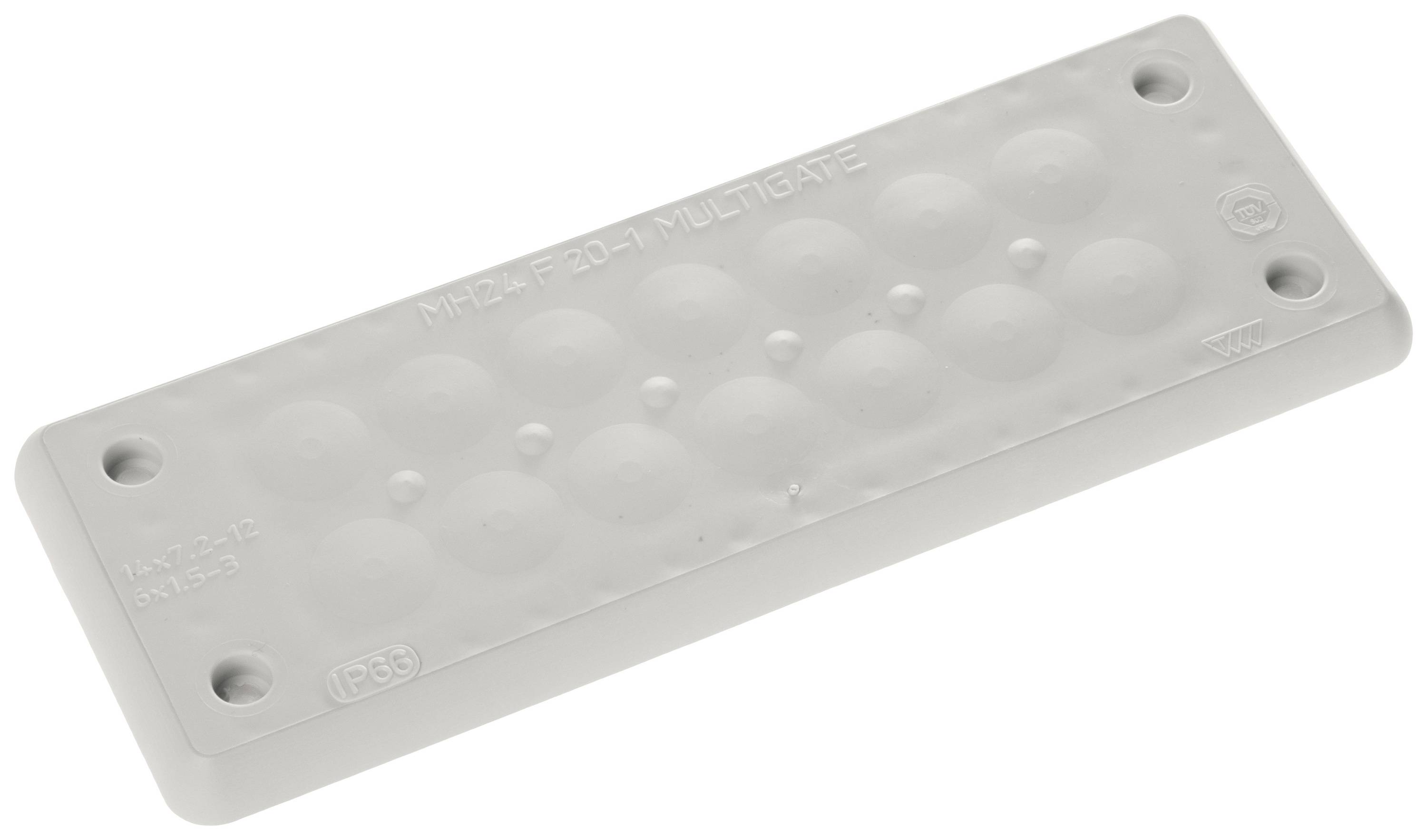 Trelleborg MH-24 F 20-1 LIGHT GREY UL94 V-0 IP65 | TPE | Screw Durchführungsplatte TPE Grau 1 St.