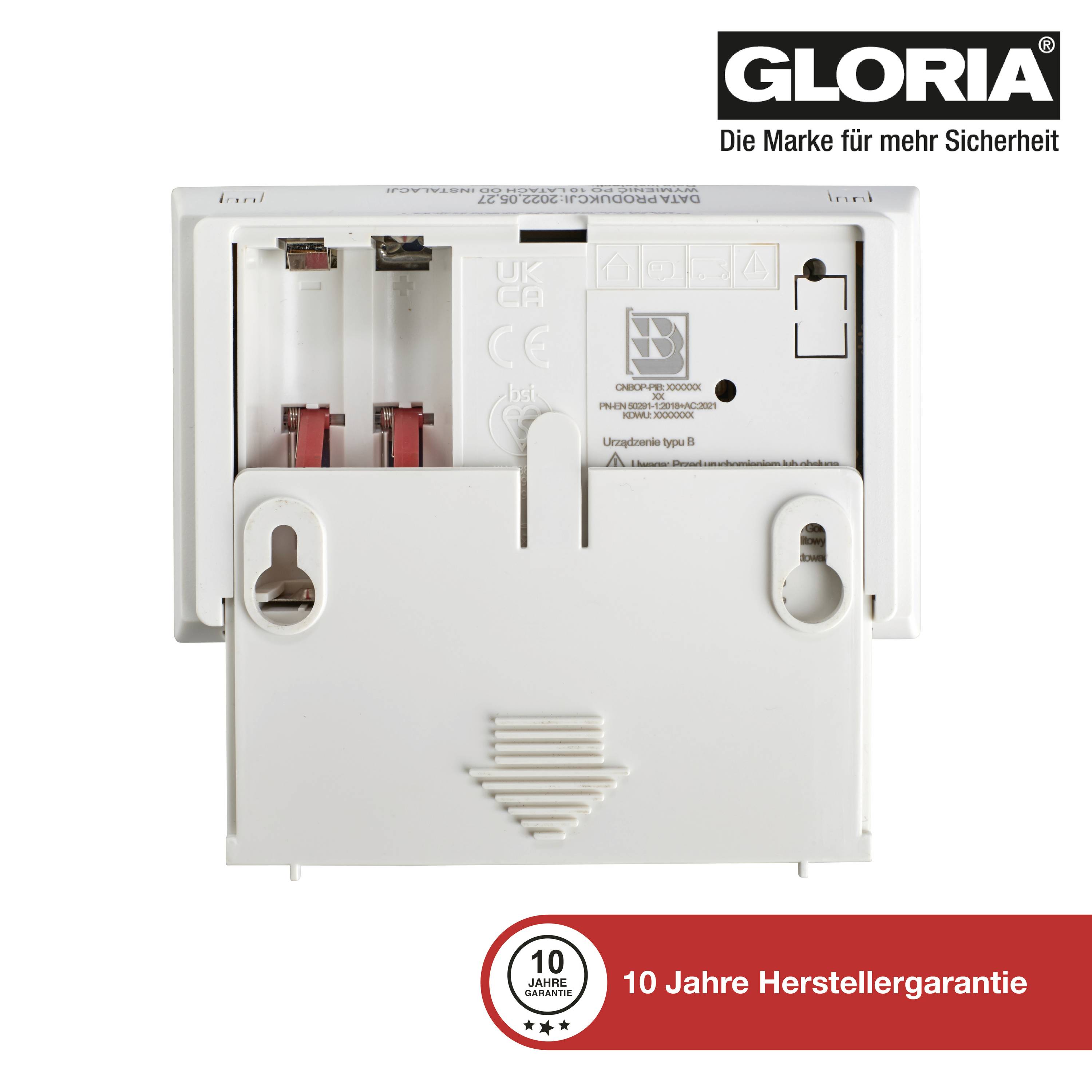 Gloria KO2D Kohlenmonoxid-Melder batteriebetrieben detektiert Kohlenmonoxid