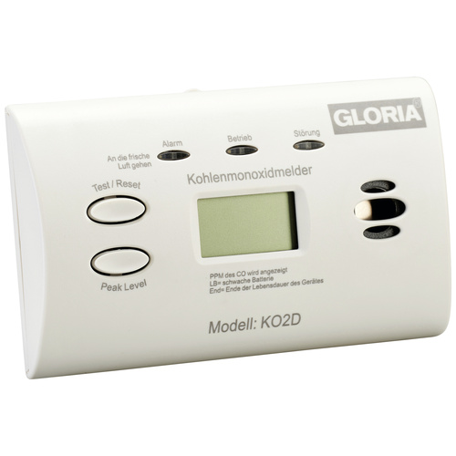 Gloria KO2D Kohlenmonoxid-Melder batteriebetrieben detektiert Kohlenmonoxid