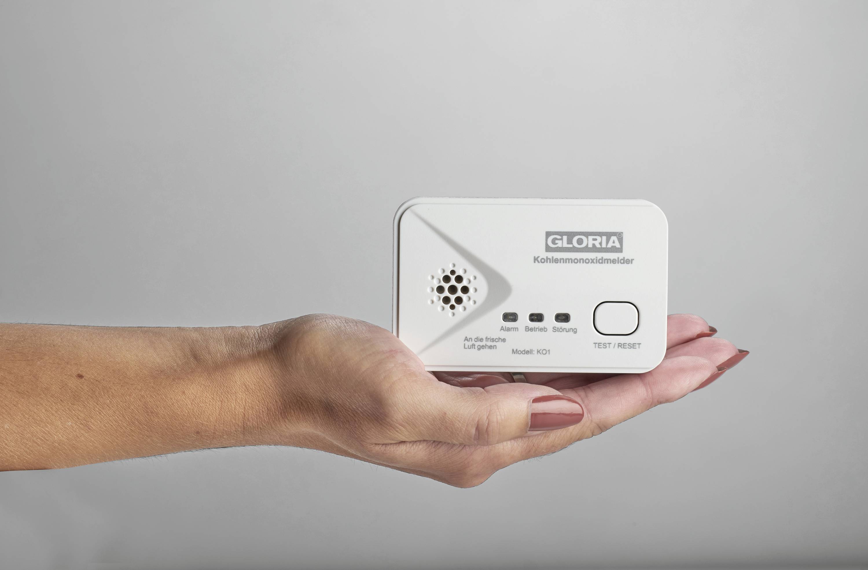 Gloria KO1 Kohlenmonoxid-Melder batteriebetrieben detektiert Kohlenmonoxid