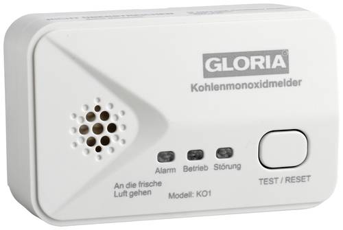 Gloria KO1 Kohlenmonoxid-Melder batteriebetrieben detektiert Kohlenmonoxid
