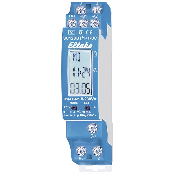 Eltako SU12DBT/1+1-UC Schaltuhr digital 8 V/AC, 230 V/AC, 8 V/DC, 230 V/DC Eltako SU12DBT/1+1-UC Schaltuhr digital 8 V/AC, 230 V/AC, 8 V/DC, 230 V/DC