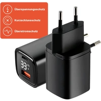Eaxus Dual Port USB Ladegerät 33W 1x USB-A, 1x USB-C® Schwarz Innenbereich Eaxus Dual Port USB Ladegerät 33W 1x USB-A, 1x USB-C® Schwarz Innenbereich