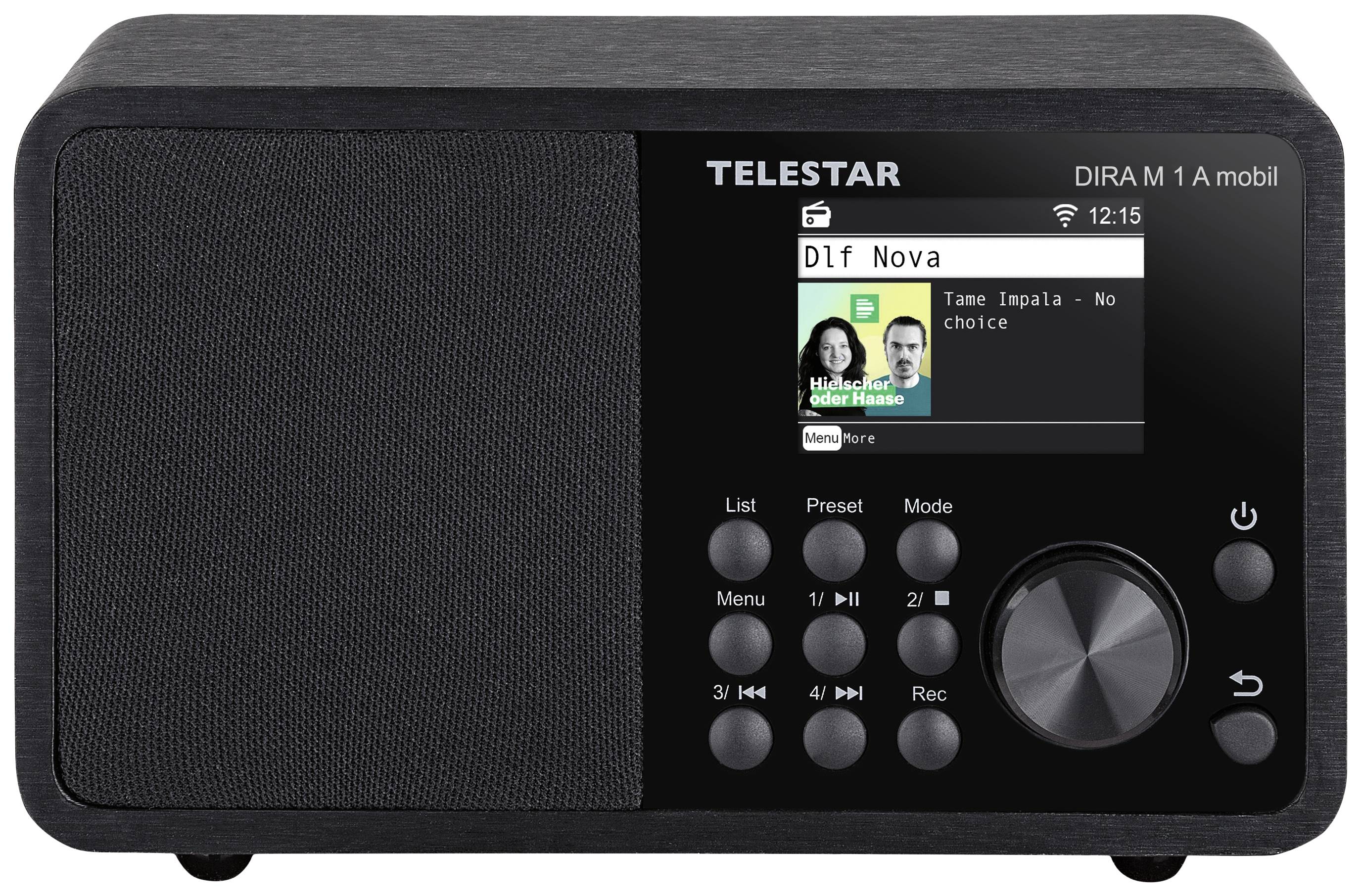 Telestar DIRA M 1 A mobil Internet Tischradio Internet, DAB+, UKW AUX, Bluetooth®, DLNA, USB, WLAN, Internetradio Aufnahmefunktion, DLNA-fähig, Ink