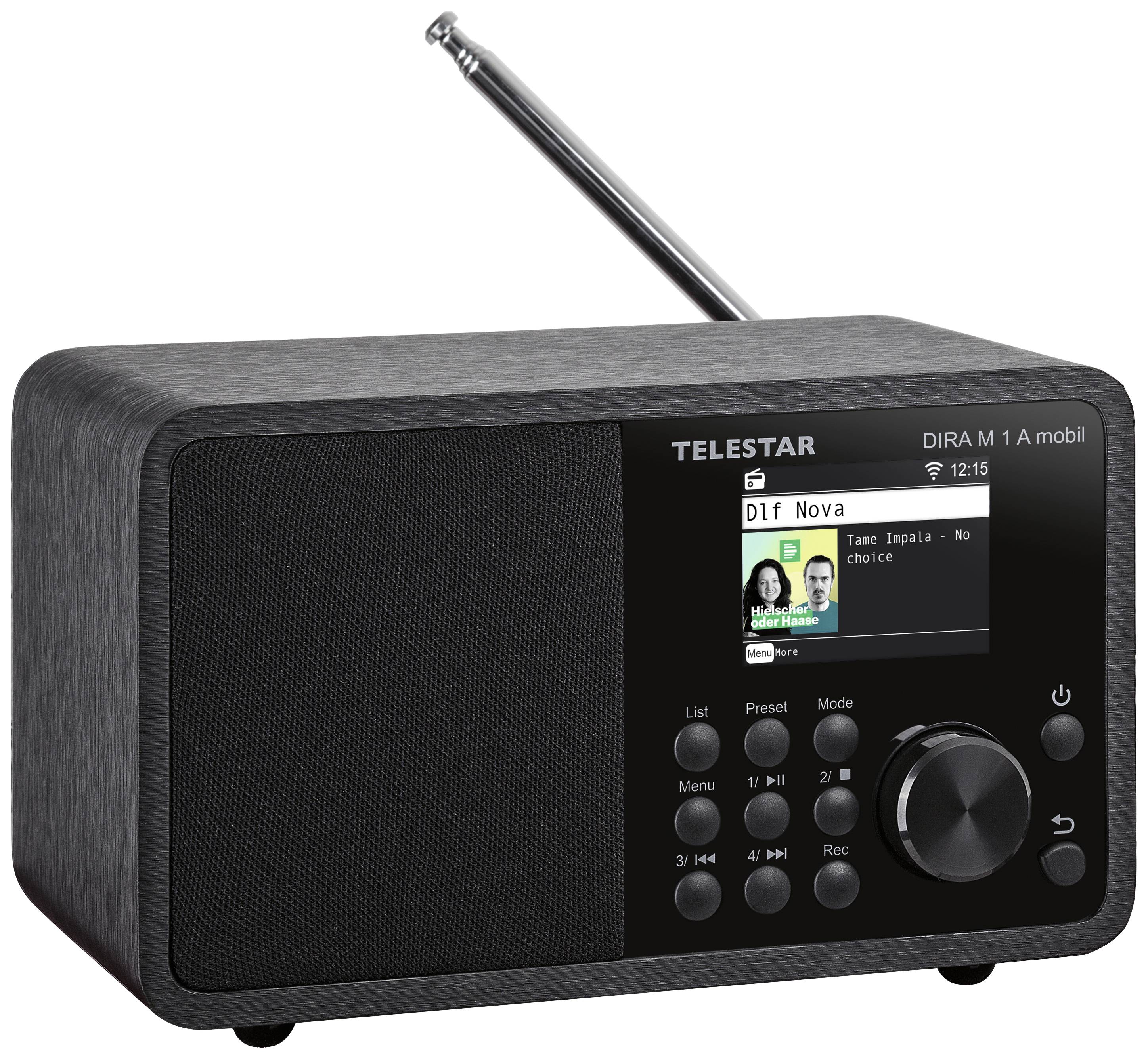 Telestar DIRA M 1A mobil Internet Tischradio Internet, DAB+, UKW AUX, Bluetooth®, DLNA, USB, WLAN, Internetradio Aufnahmefunktion