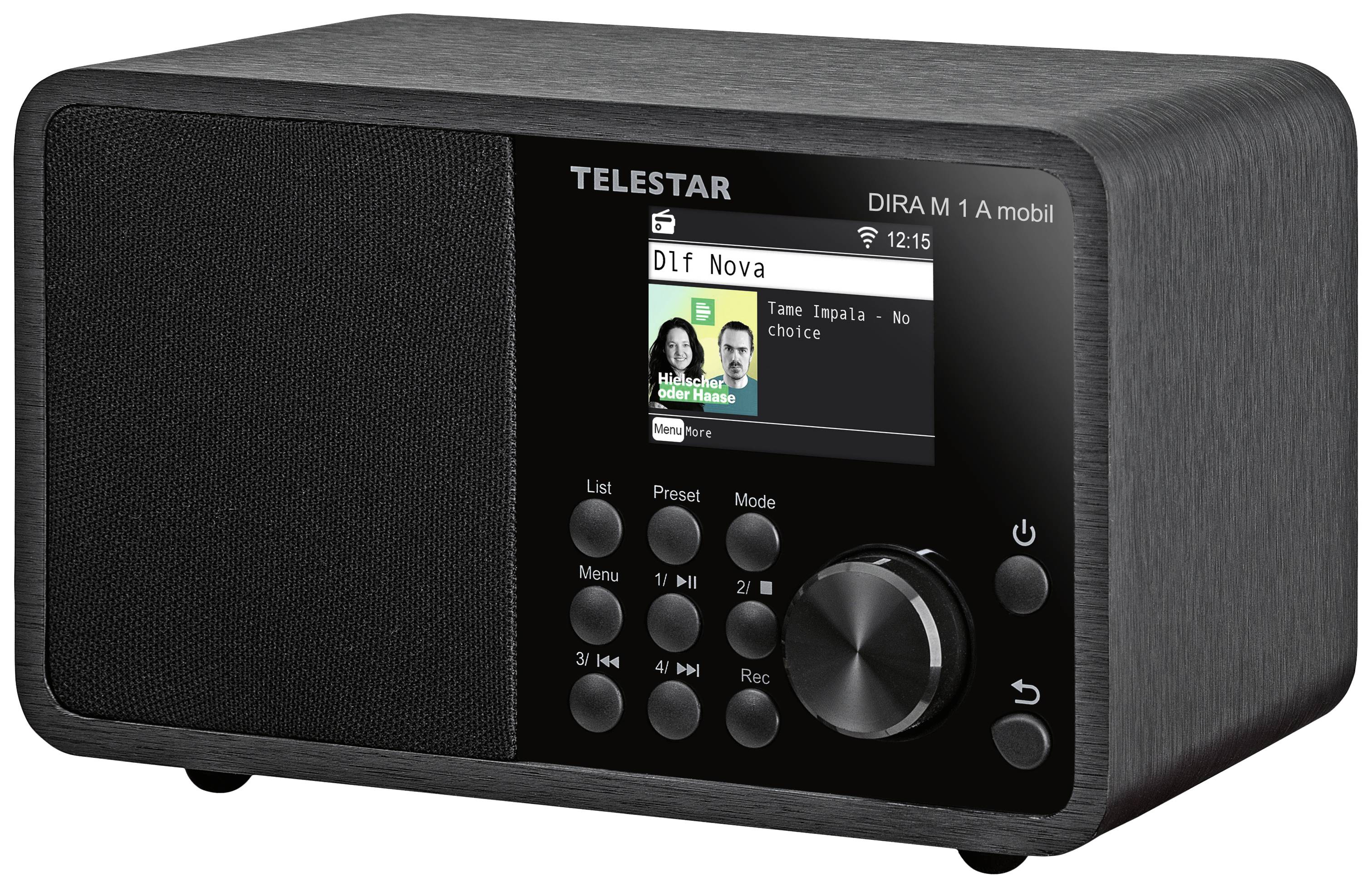Telestar DIRA M 1 A mobil Internet Tischradio Internet, DAB+, UKW AUX, Bluetooth®, DLNA, USB, WLAN, Internetradio Aufnahmefunktion, DLNA-fähig, Ink