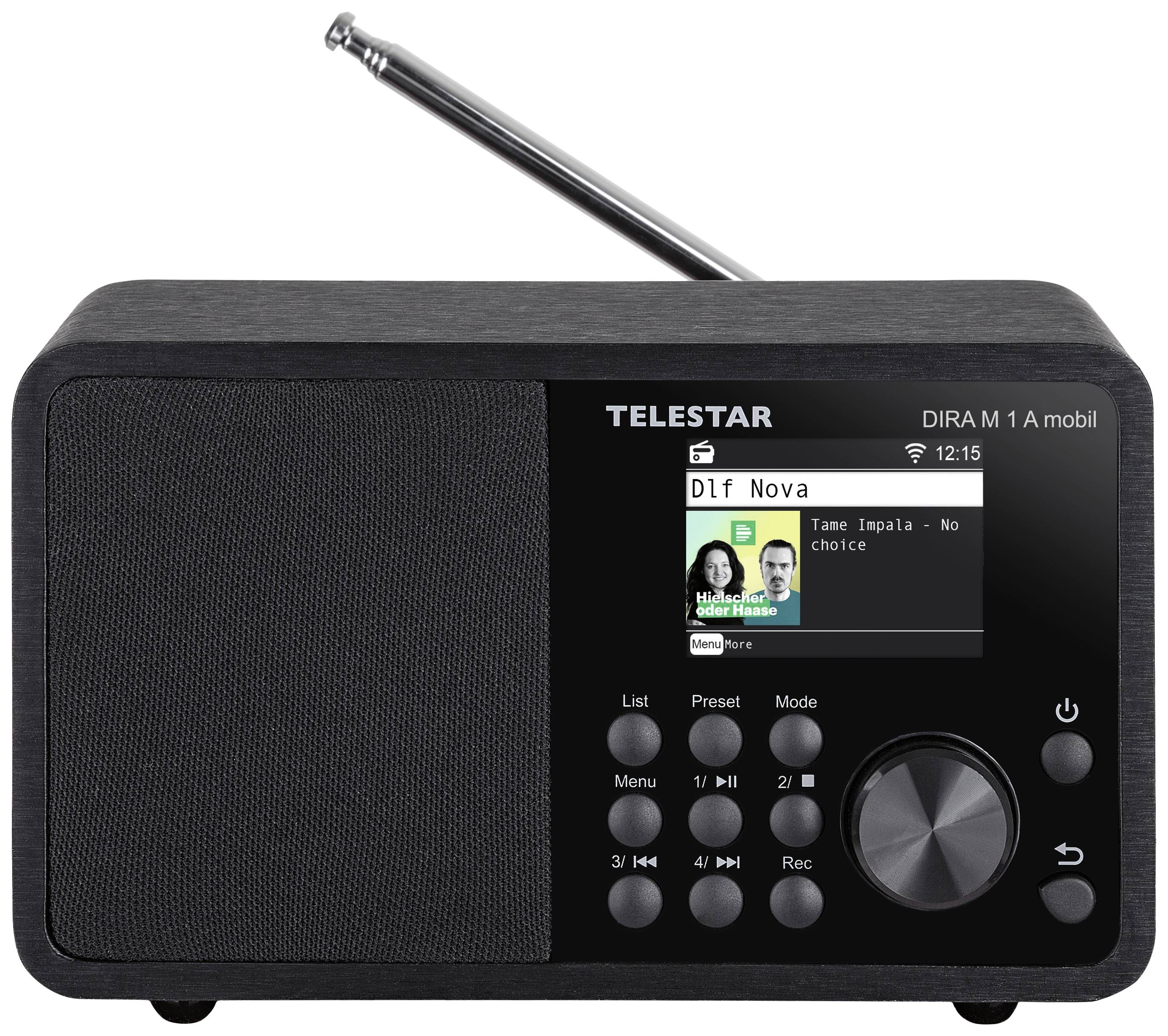 Telestar DIRA M 1A mobil Internet Tischradio Internet, DAB+, UKW AUX, Bluetooth®, DLNA, USB, WLAN, Internetradio Aufnahmefunktion