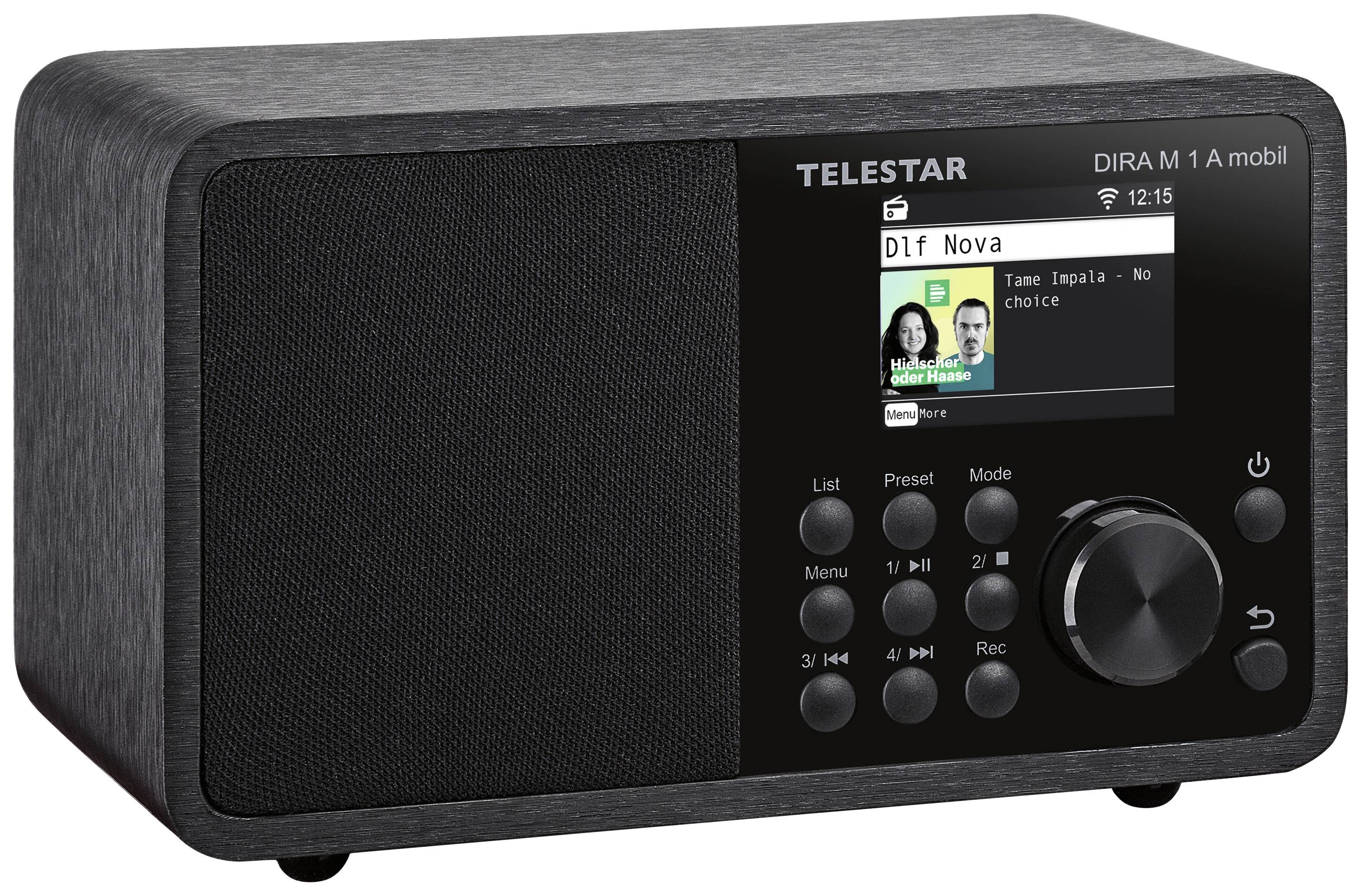 Telestar DIRA M 1A mobil Internet Tischradio Internet, DAB+, UKW AUX, Bluetooth®, DLNA, USB, WLAN, Internetradio Aufnahmefunktion