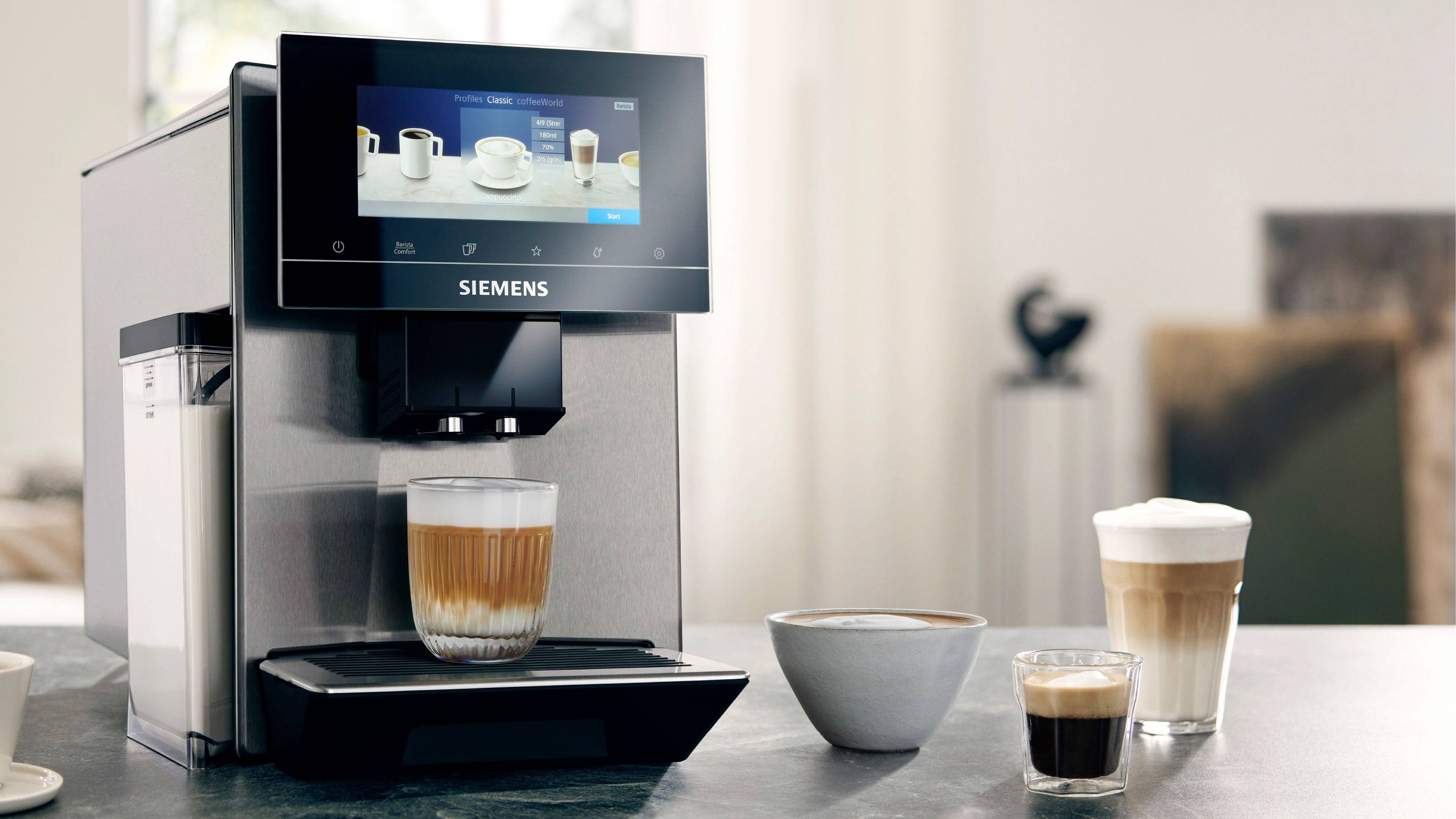 Siemens Hausgeräte EQ900 TQ903D03 Kaffeevollautomat Edelstahl