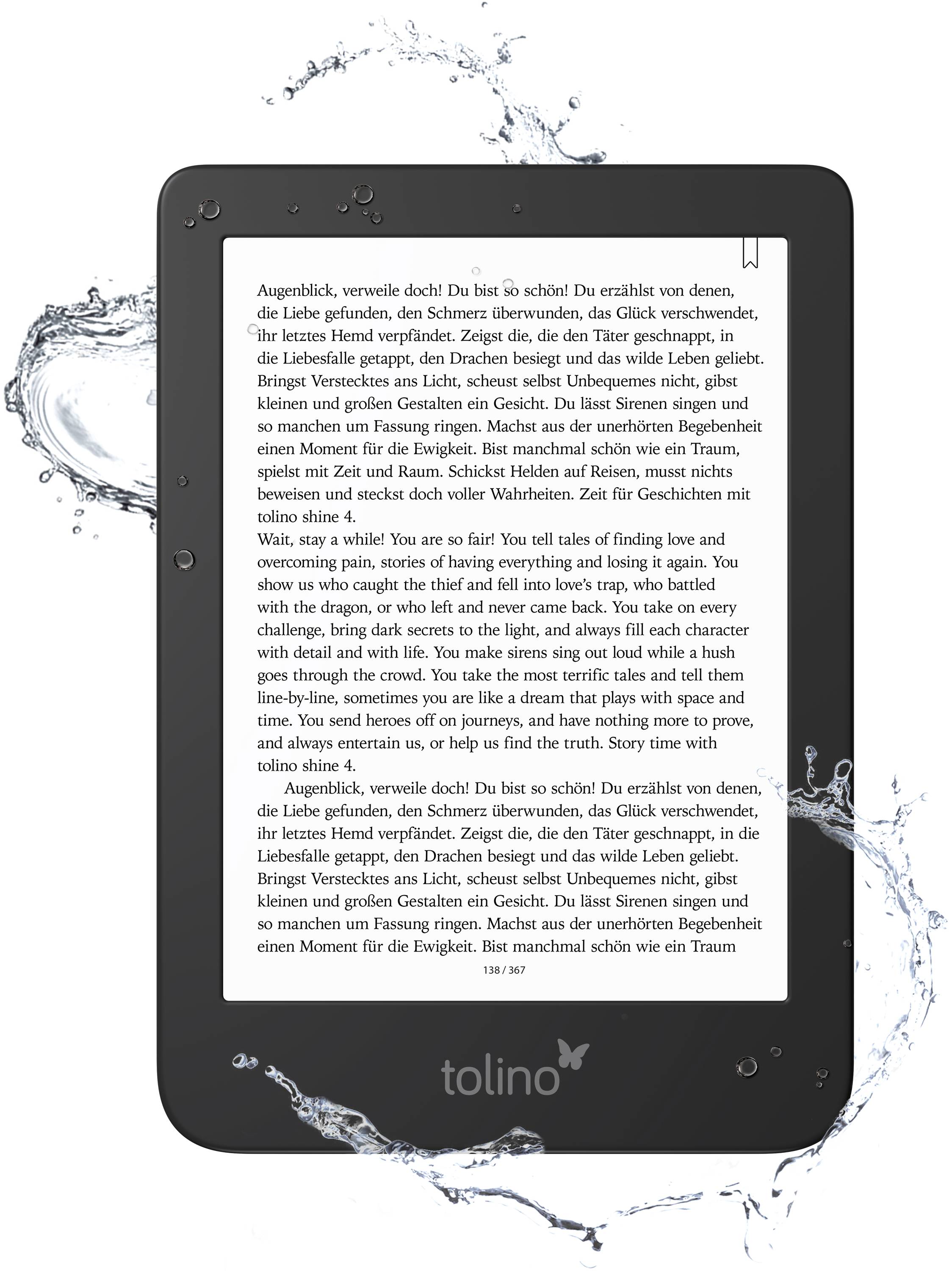Tolino shine 4 - 15,2 cm (6 Zoll) - E Ink Carta - 1072 x 1448 Pixel - EPUB DRM -