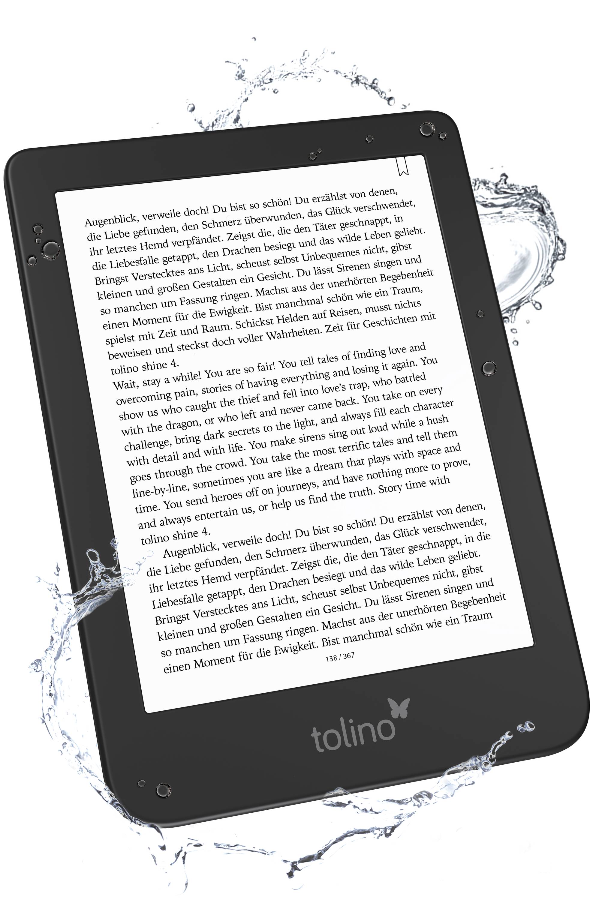 Tolino shine 4 - 15,2 cm (6 Zoll) - E Ink Carta - 1072 x 1448 Pixel - EPUB DRM -