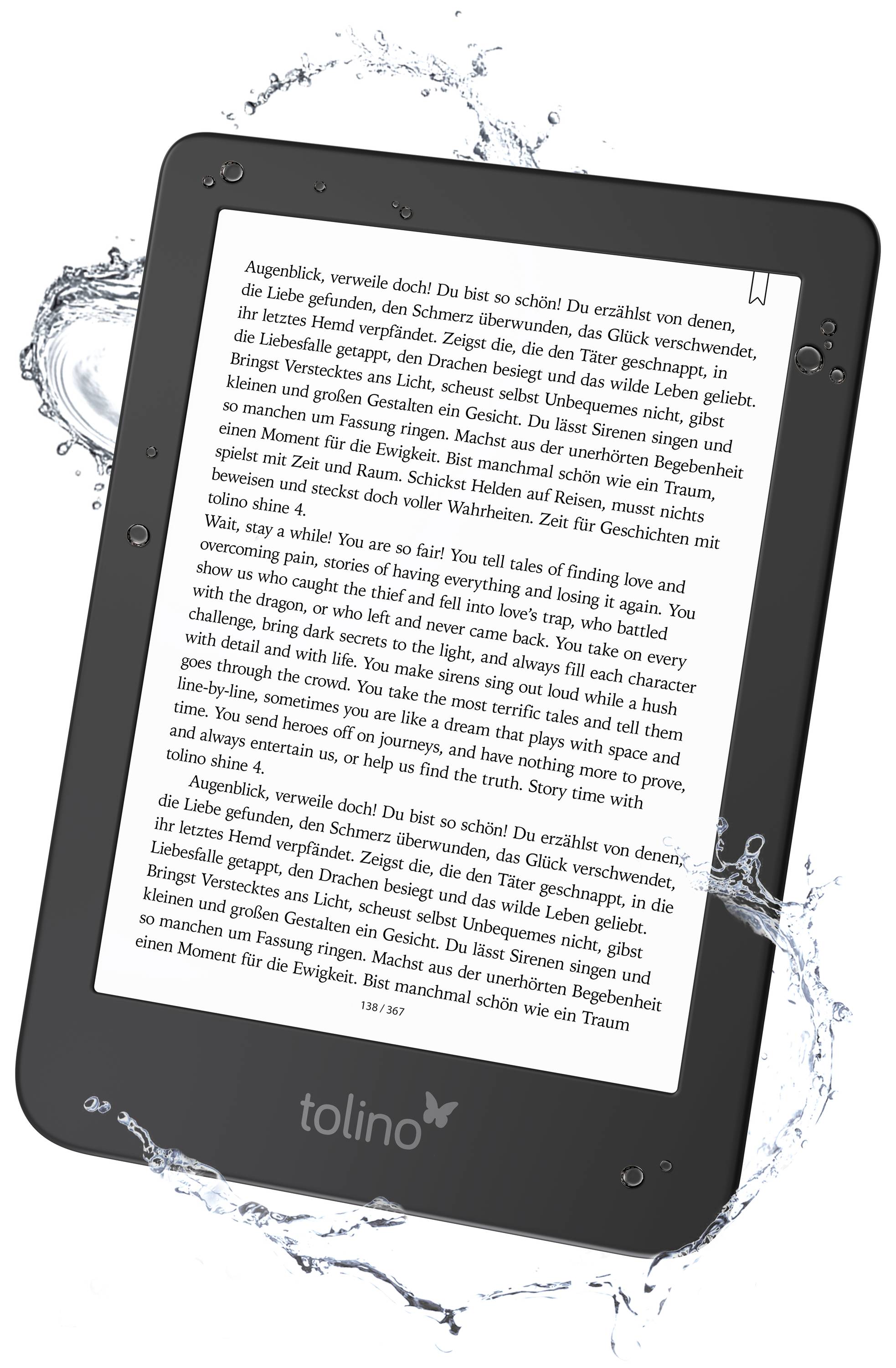 Tolino shine 4 - 15,2 cm (6 Zoll) - E Ink Carta - 1072 x 1448 Pixel - EPUB DRM -