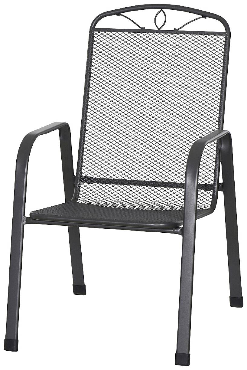 Siena Garden 2214304 Elda Plus Stapelsessel Gestell Stahl eisengrau, Fläche Streckmetall eisengrau