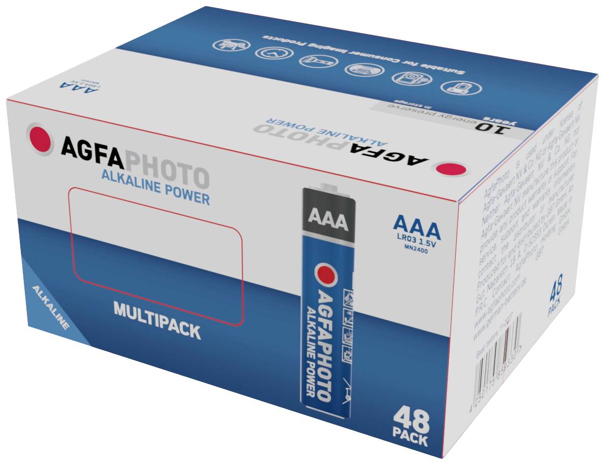 AgfaPhoto Power LR03 Micro (AAA)-Batterie Alkali-Mangan 1.5 V 48 St.