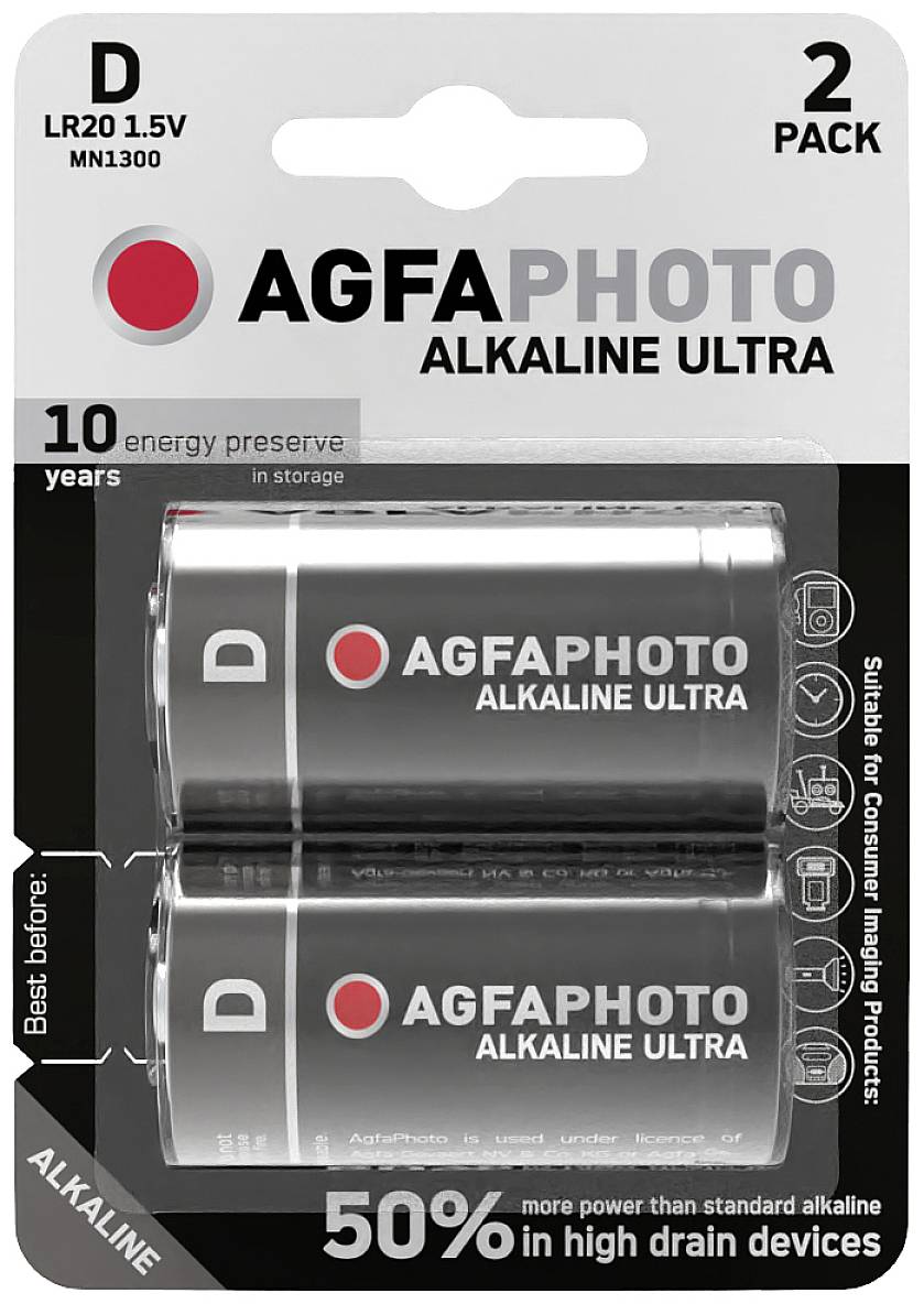 AgfaPhoto Ultra LR20 Mono (D)-Batterie Alkali-Mangan 1.5 V 2 St.