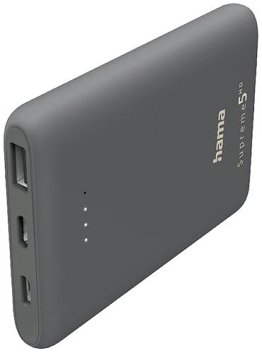 Hama Supreme 5HD Powerbank 5000 mAh LiPo USB-A, USB-C® Dunkelgrau