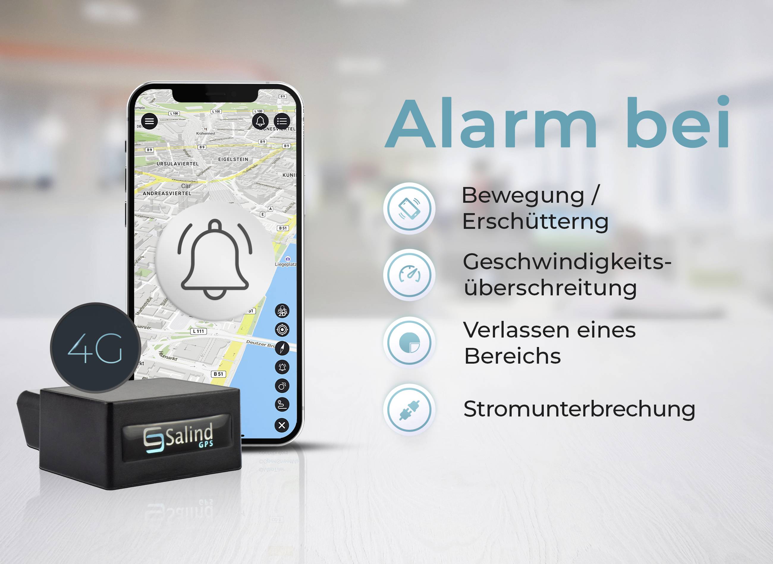 Salind GPS SALIND 08 OBD 4G GPS Tracker Fahrzeugtracker Schwarz