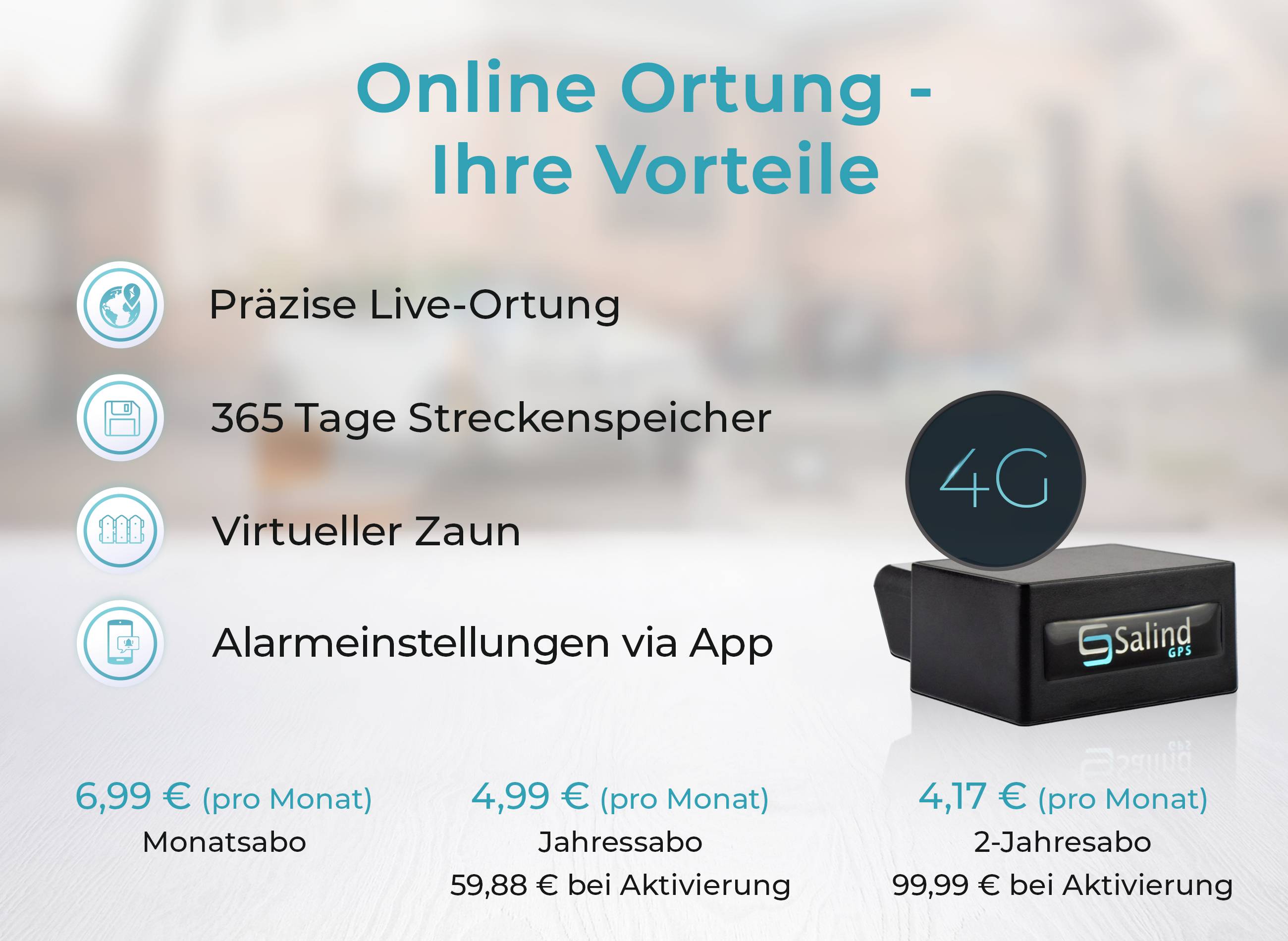 Salind GPS SALIND 08 OBD 4G GPS Tracker Fahrzeugtracker Schwarz