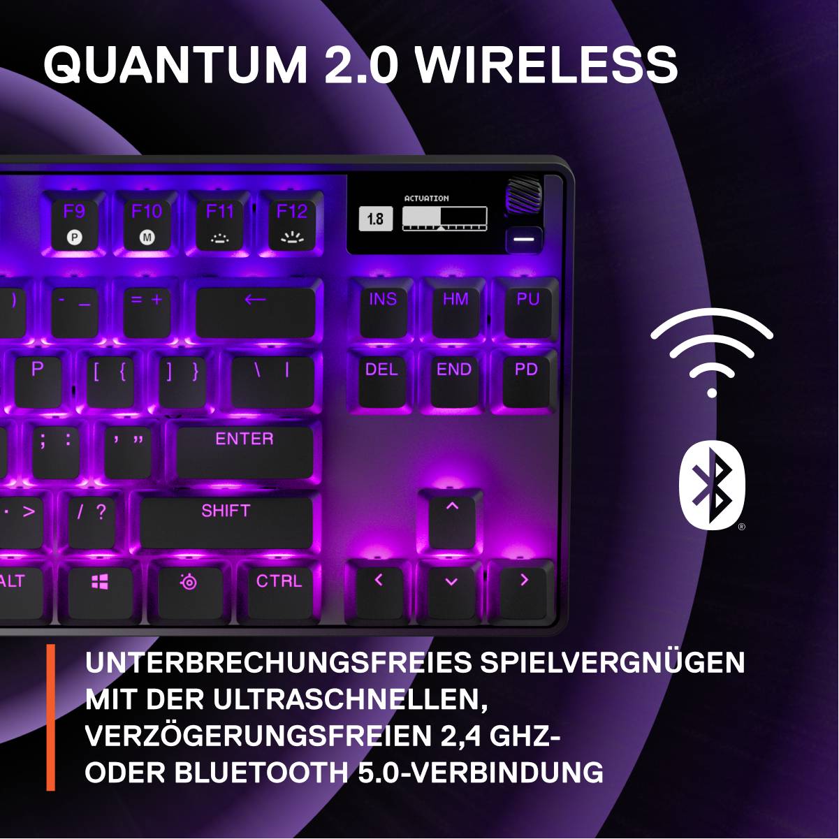 Steelseries Apex Pro WL Kabellos Gaming-Tastatur Deutsch, QWERTZ Schwarz