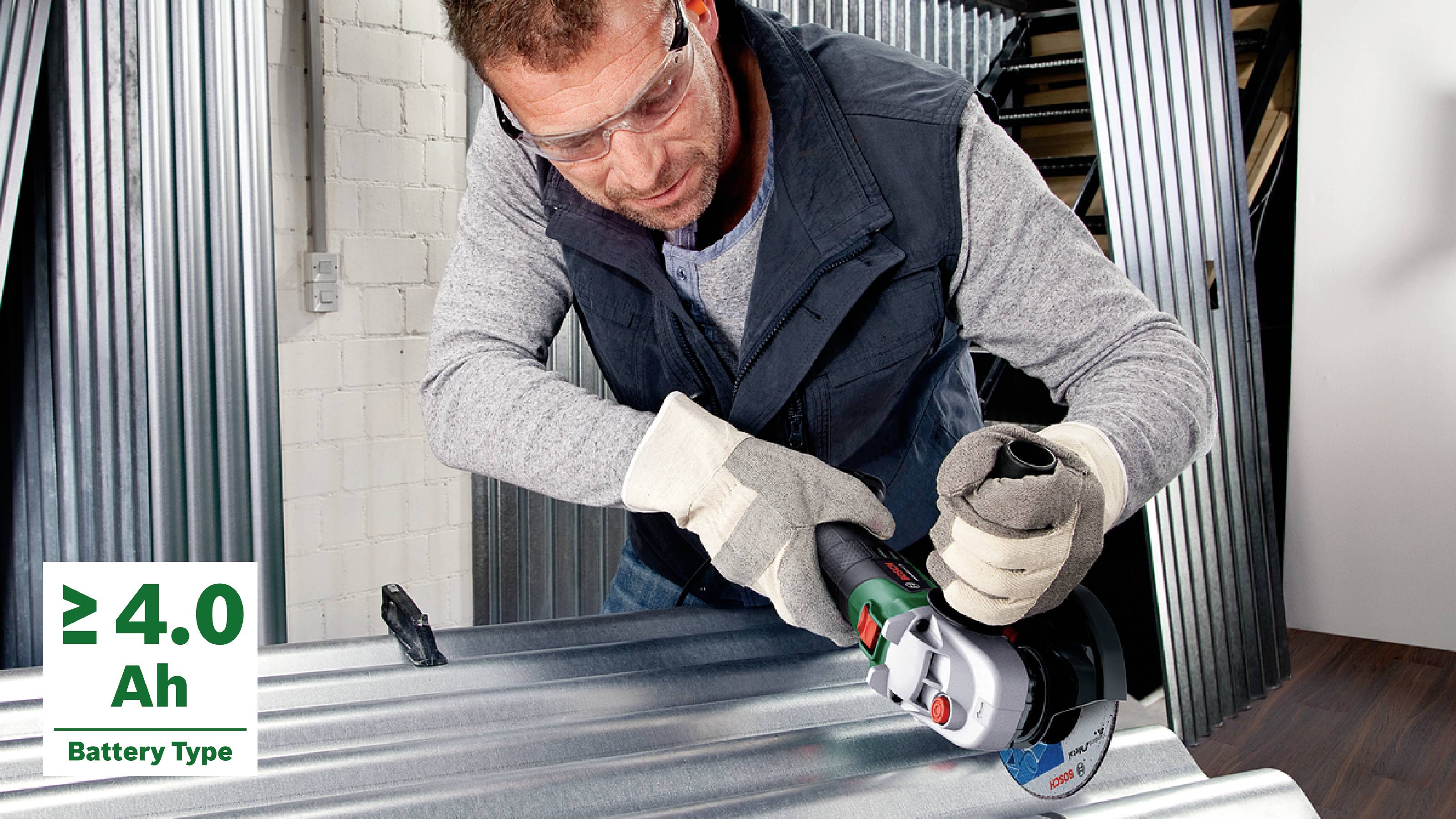 Bosch Home and Garden AdvancedGrind 18V 06033D9003 Akku-Winkelschleifer 125 mm inkl. Akku, inkl. Ladegerät, inkl. Koffer 18 V 4.0 Ah