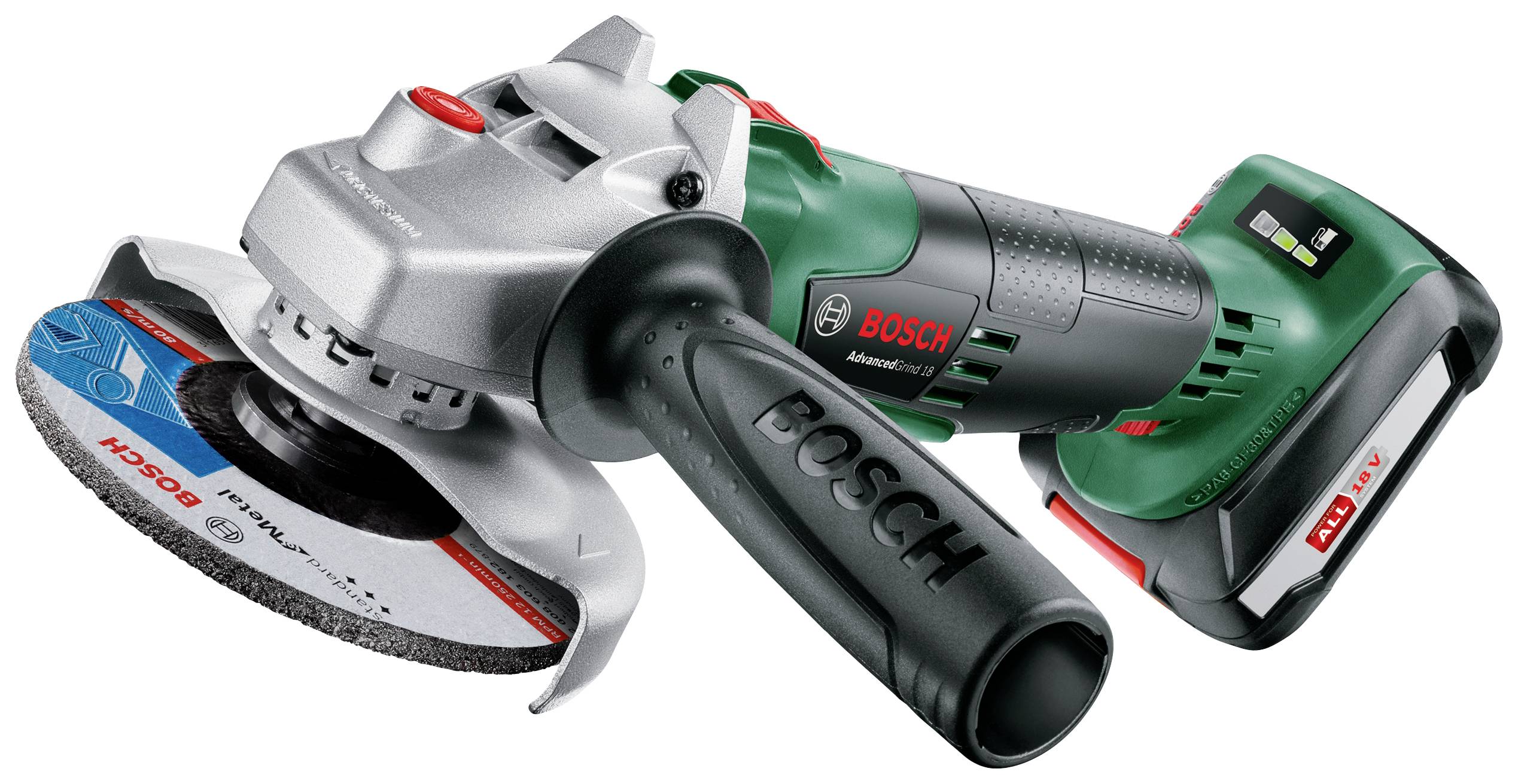 Bosch Home and Garden AdvancedGrind 18V 06033D9003 Akku-Winkelschleifer 125mm inkl. Akku, inkl. Ladegerät, inkl. Koffer 18V 4.0Ah