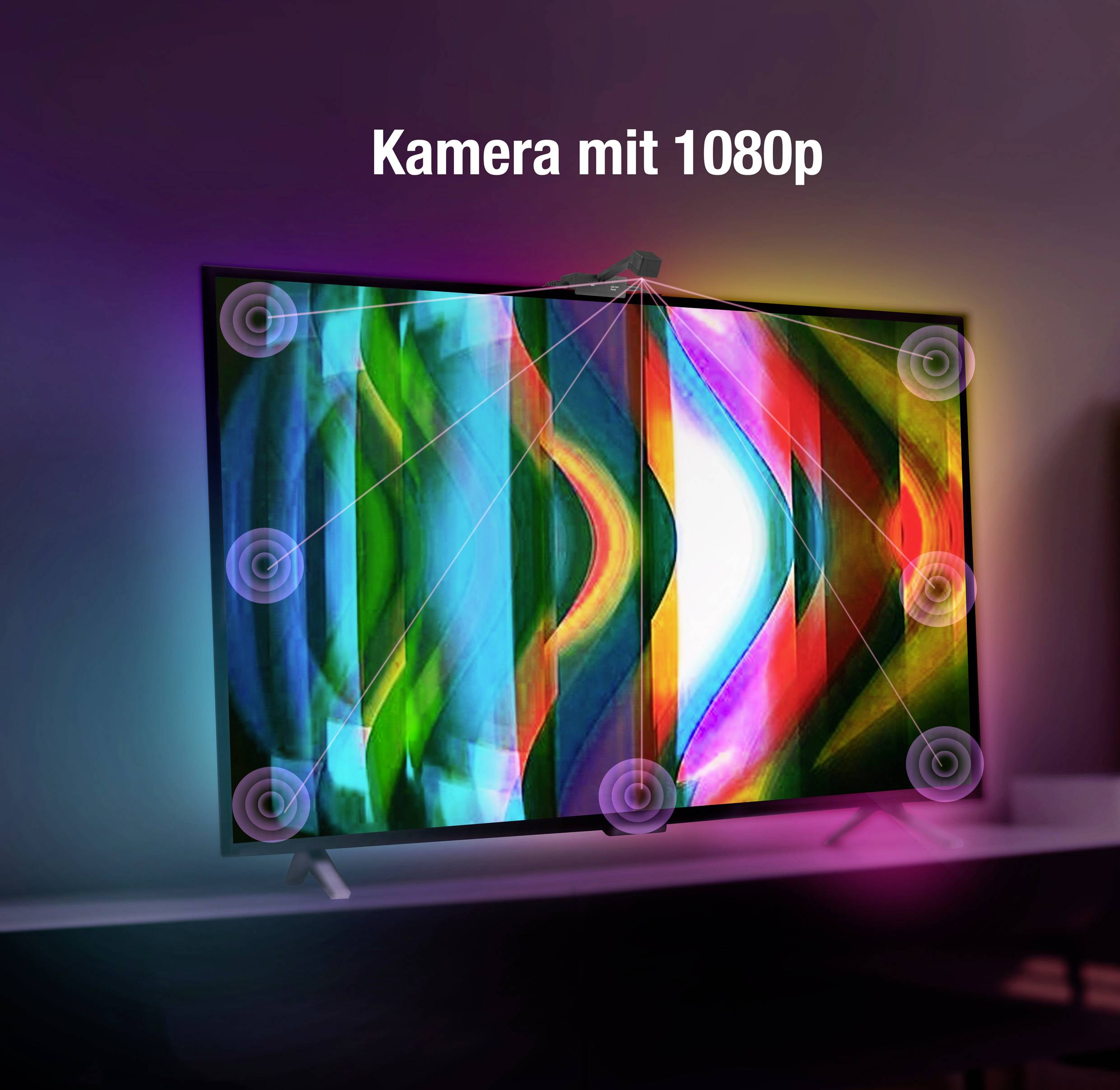 TV01RGB LED-Lichtleisten-Komplettset mit USB-Anschluss 230V 5.29m RGB 1St.