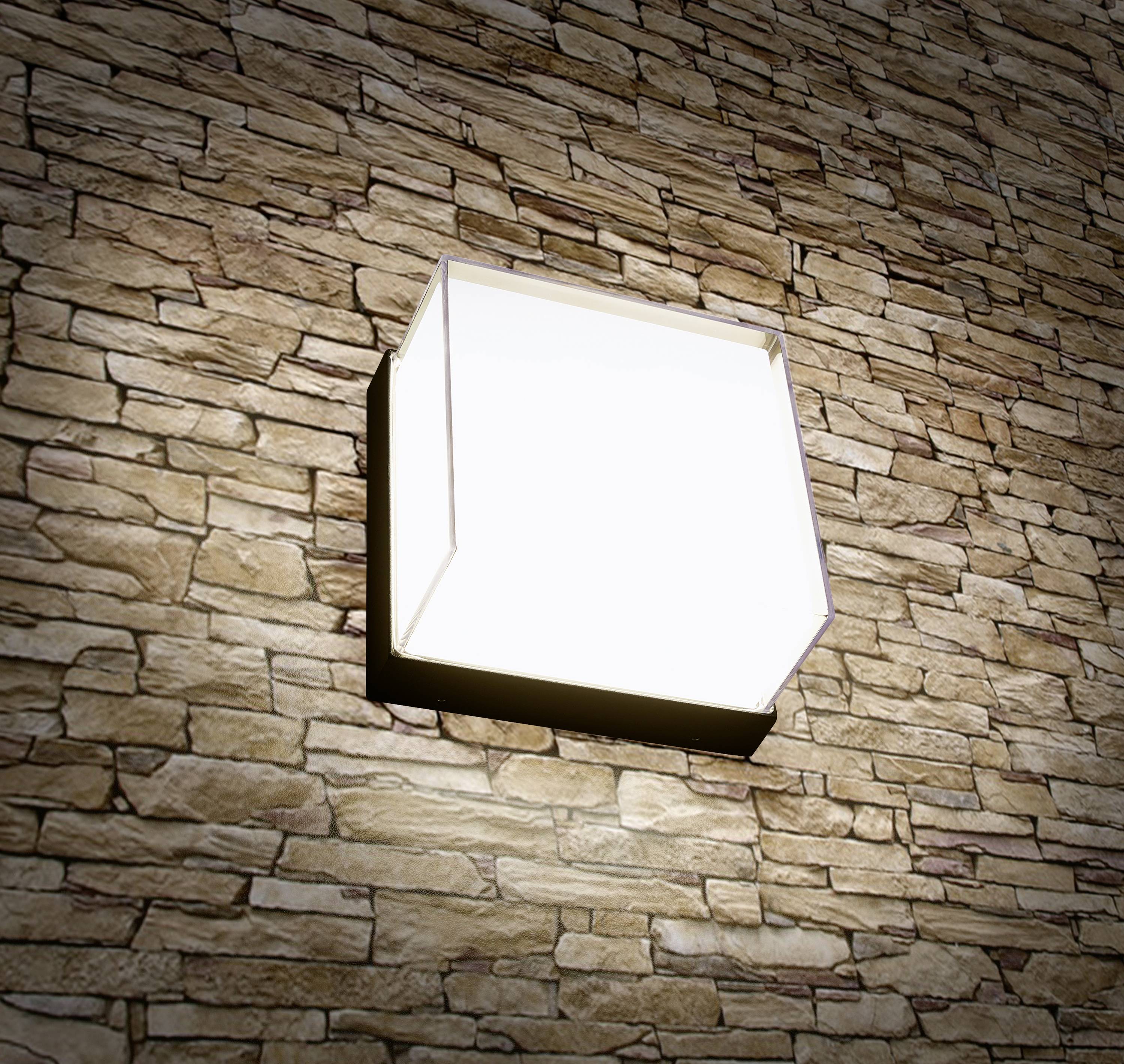 Heitronic Quadrula 501329 Wandleuchte, Deckenleuchte 10W LED Anthrazit