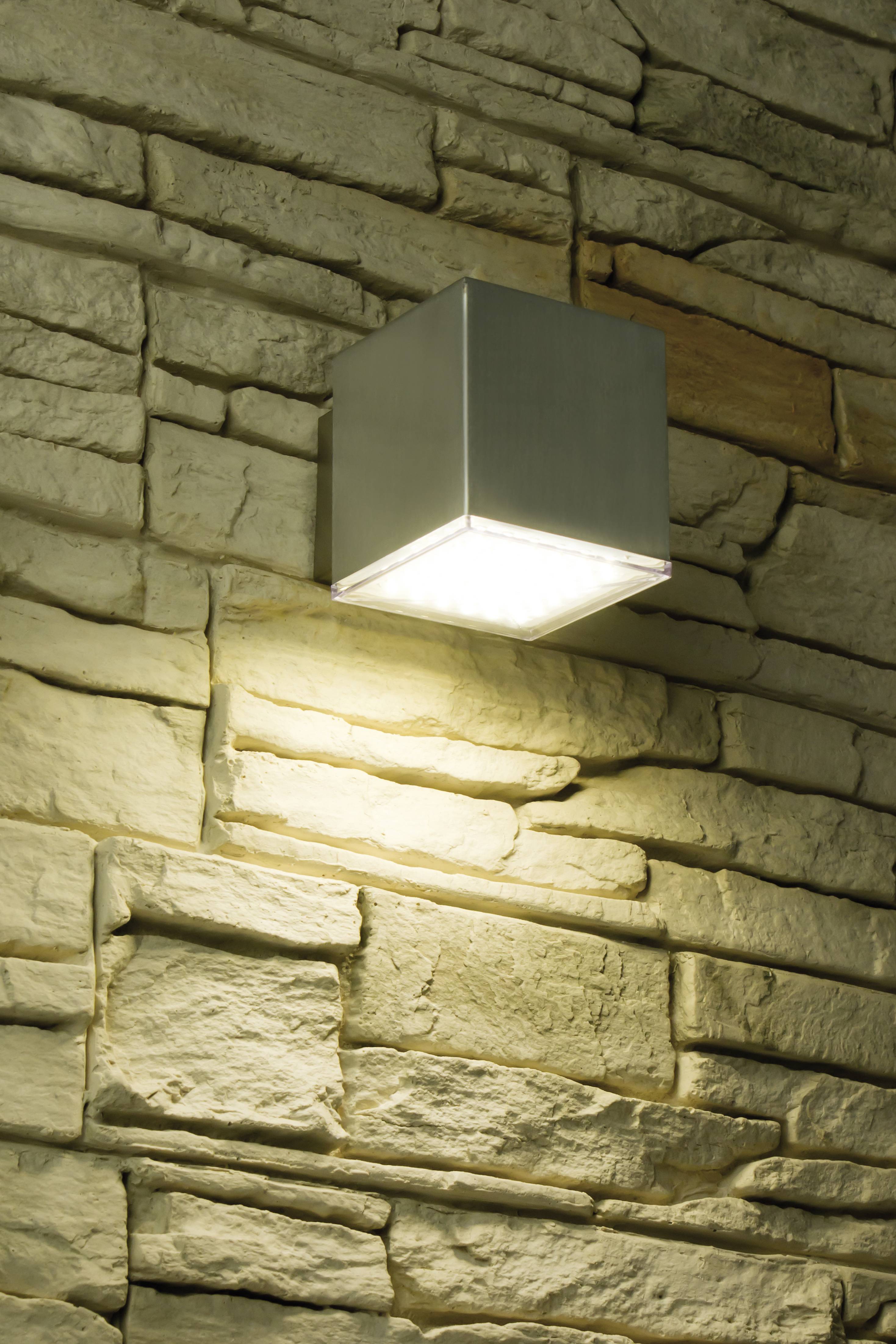 Heitronic Kubus 500999 LED-Außenwandleuchte 4.5W LED Edelstahl