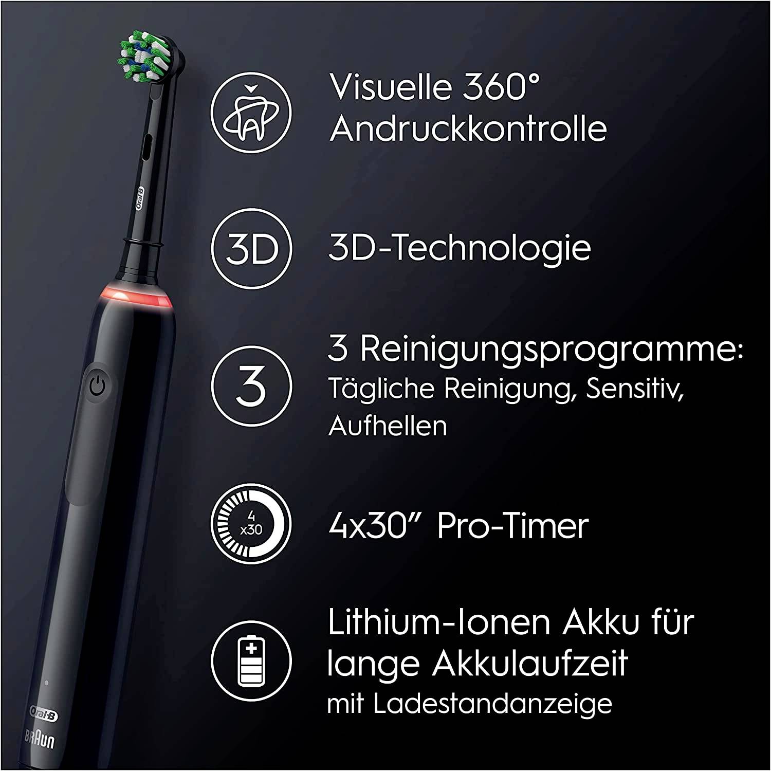 Oral-B Pro3 3900 612630 Elektrische Zahnbürste Schwarz