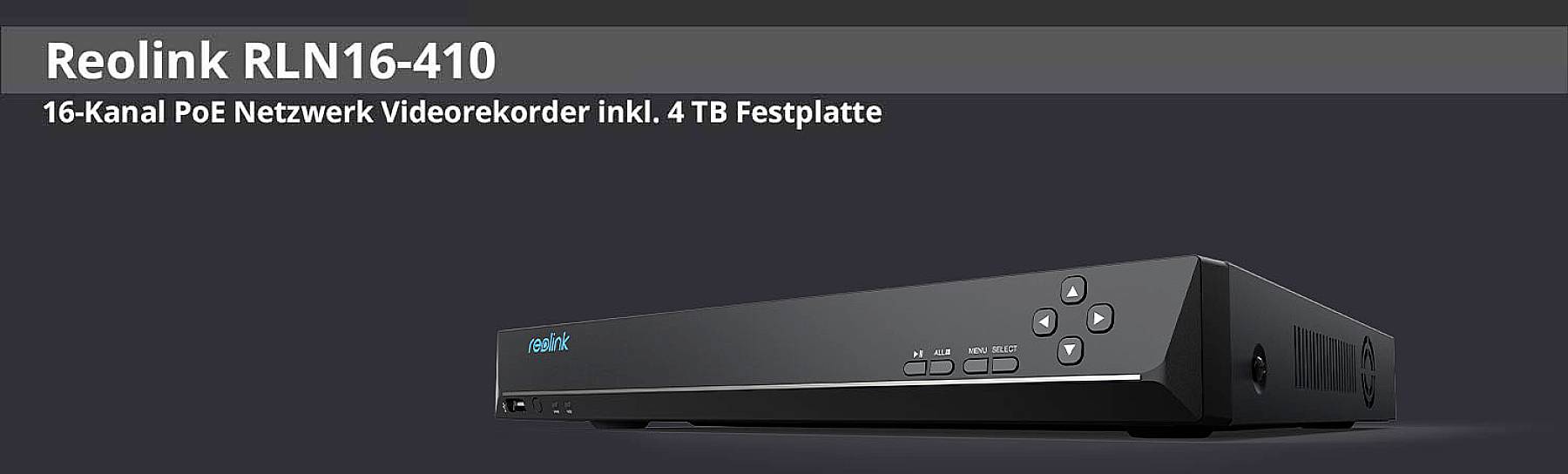 Reolink rl164t RLN16-410 16-Kanal Netzwerk-Videorecorder