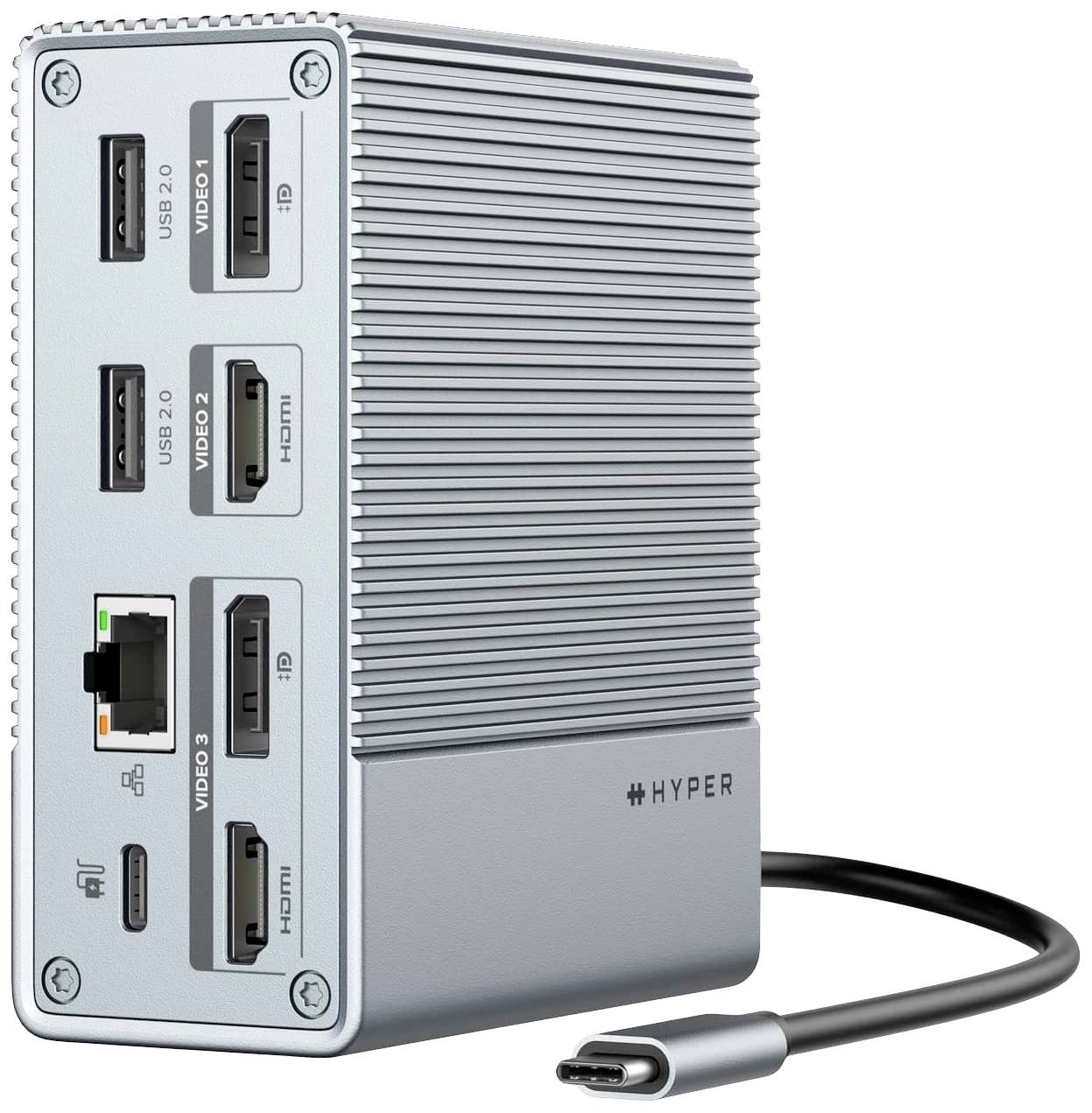 HYPER HDG212B-GL USB-C® Dockingstation Passend für Marke (Notebook Dockingstations): Universal USB-