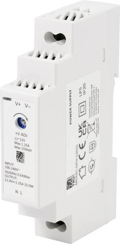 TRU COMPONENTS TC-10580800 Rail mounted PSU 12V DC 1.25A 15W 1 output