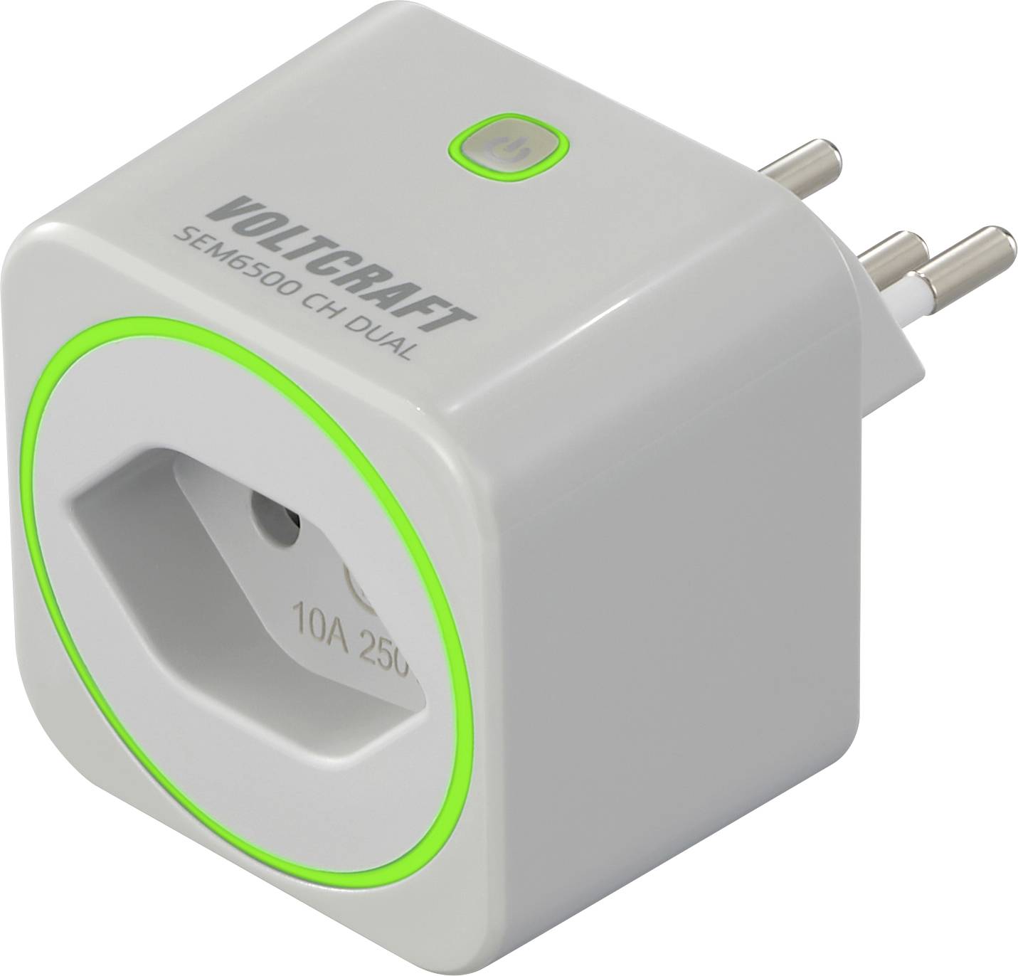 VOLTCRAFT SEM6500 CH DUAL Energiekosten-Messgerät inkl. Funksteckdose, Datenexport, Datenloggerfunktion, Kostenprognose, TRMS