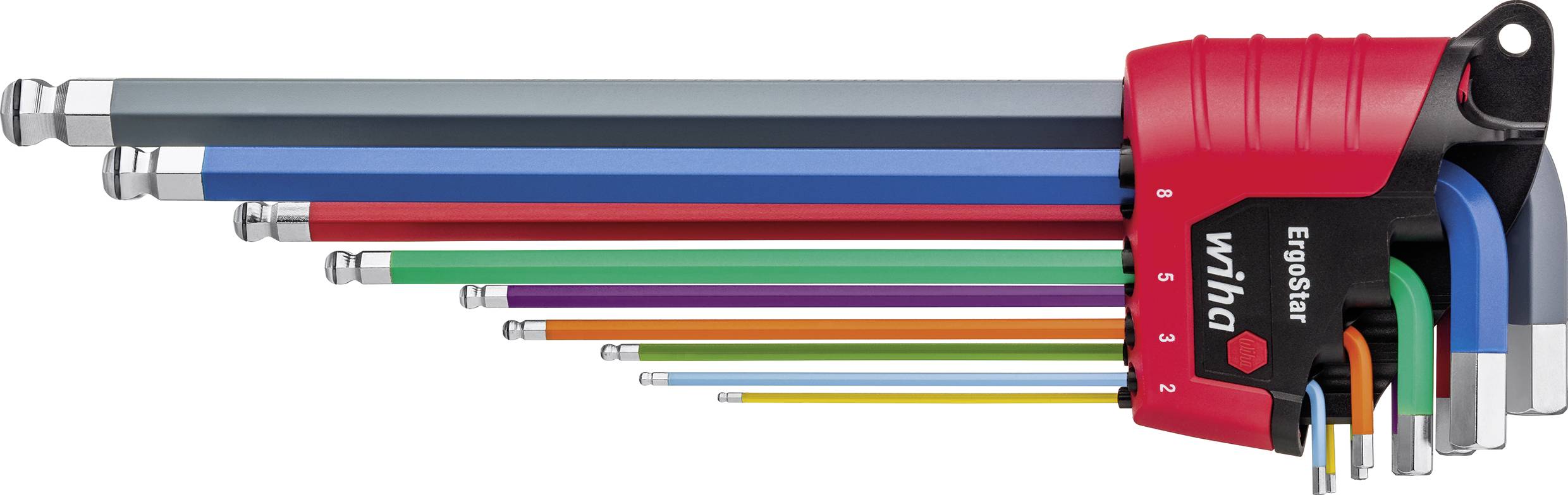 Wiha MagicRing Innen-Sechskant Winkelschraubendreher-Set 1.5 mm, 2 mm, 2.5 mm, 3 mm, 4 mm, 5 mm, 6 mm, 8 mm, 10mm 1.5 mm, 2 mm