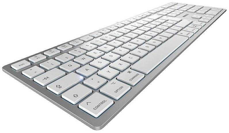 CHERRY KC 6000C FOR MAC Kabelgebunden Tastatur Deutsch, QWERTZ Silber, Weiß