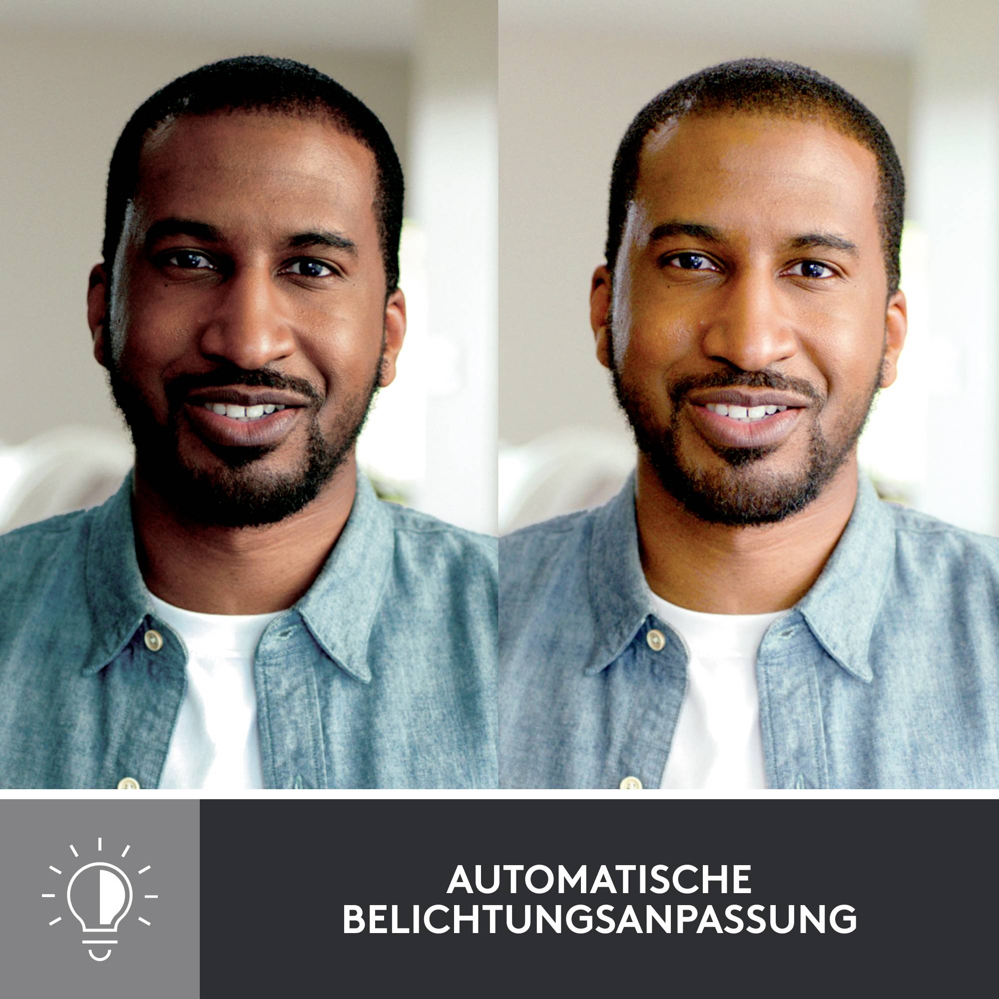 Logitech Brio 500 Full HD-Webcam Klemm-Halterung, Stereo-Mikrofon, Integrierte Abdeckblende